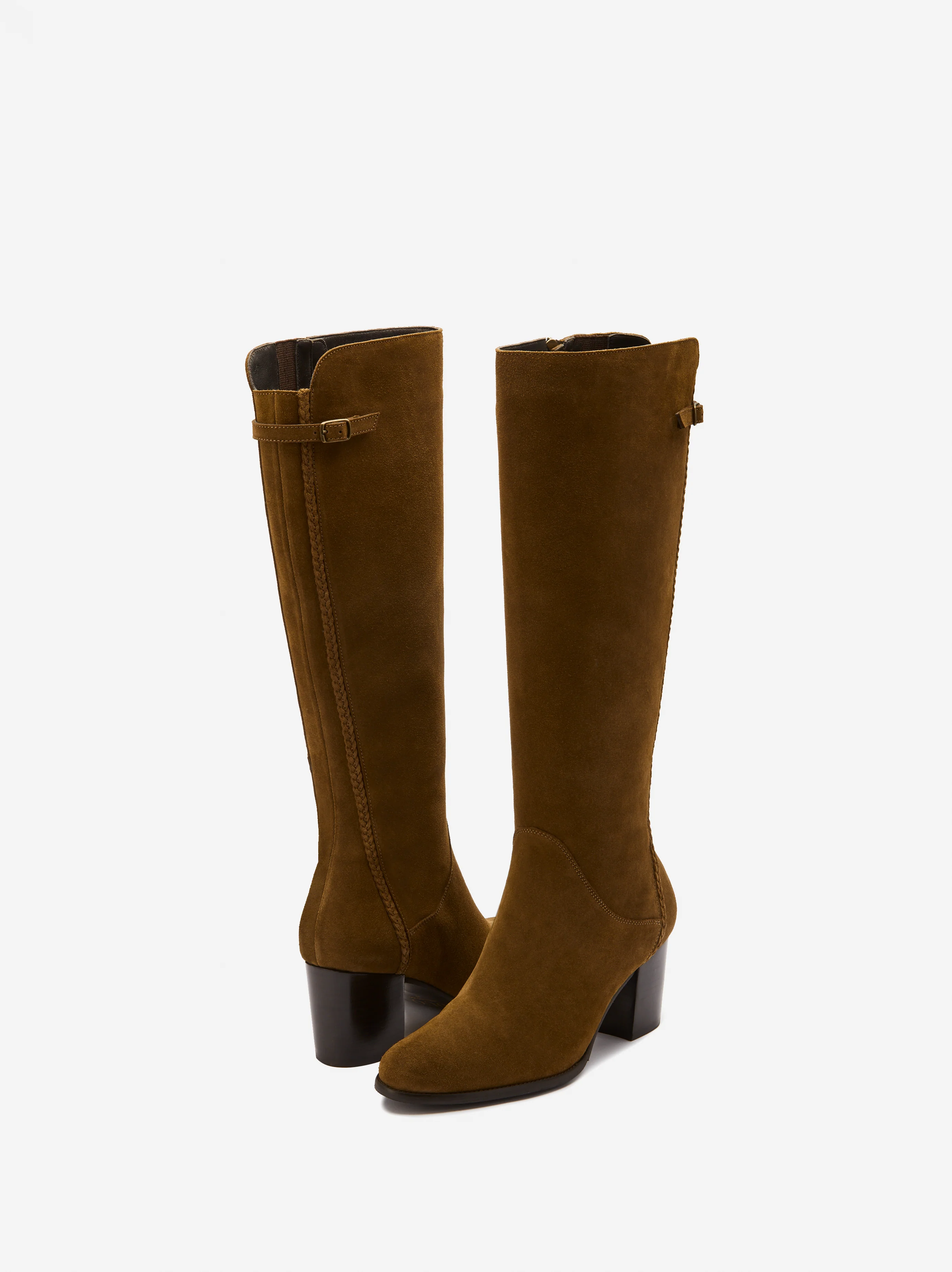 Adie Knee High Boots in Tan Suede - Image 3