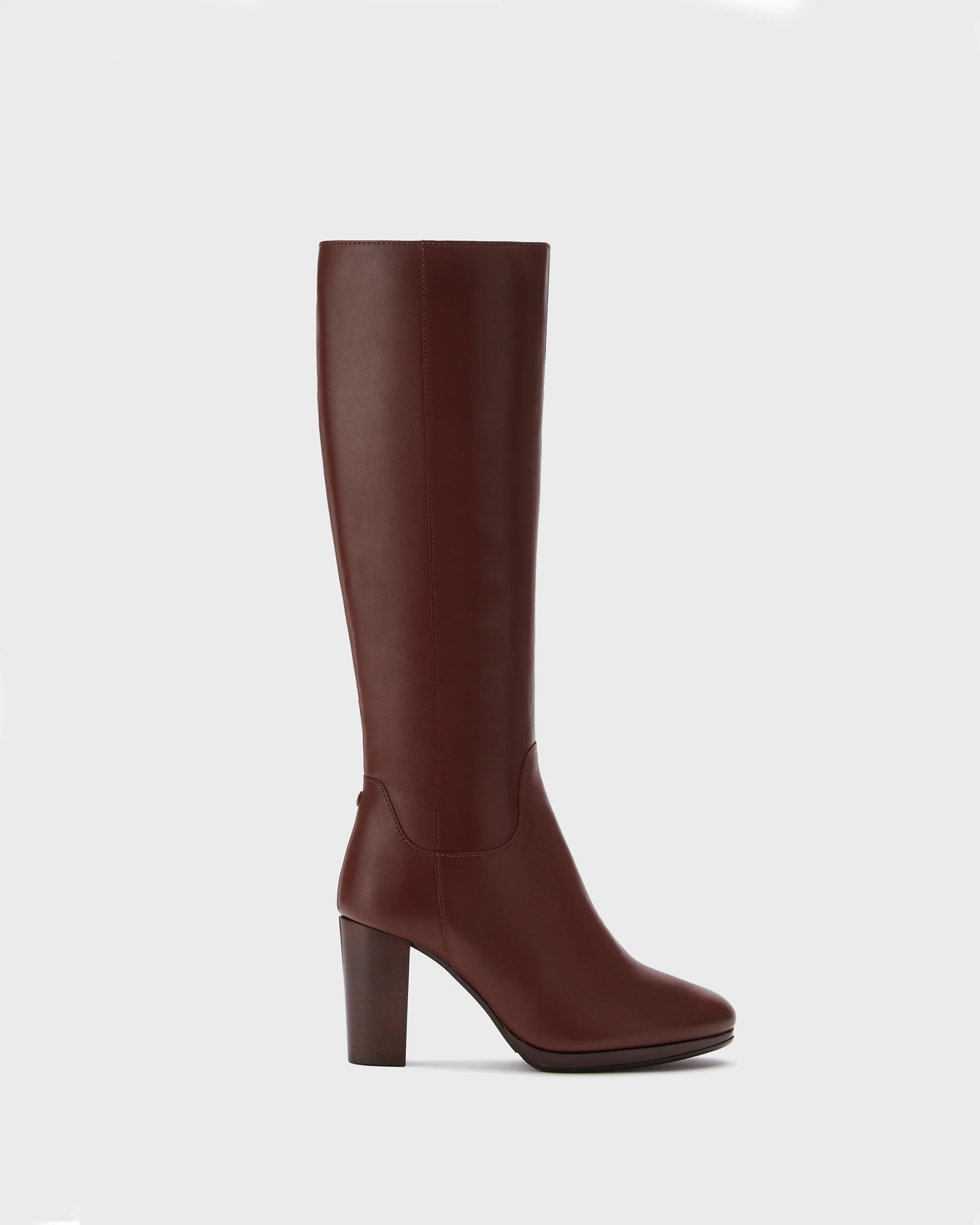 Belmore Knee High Boots in Brown Leather - Image 5