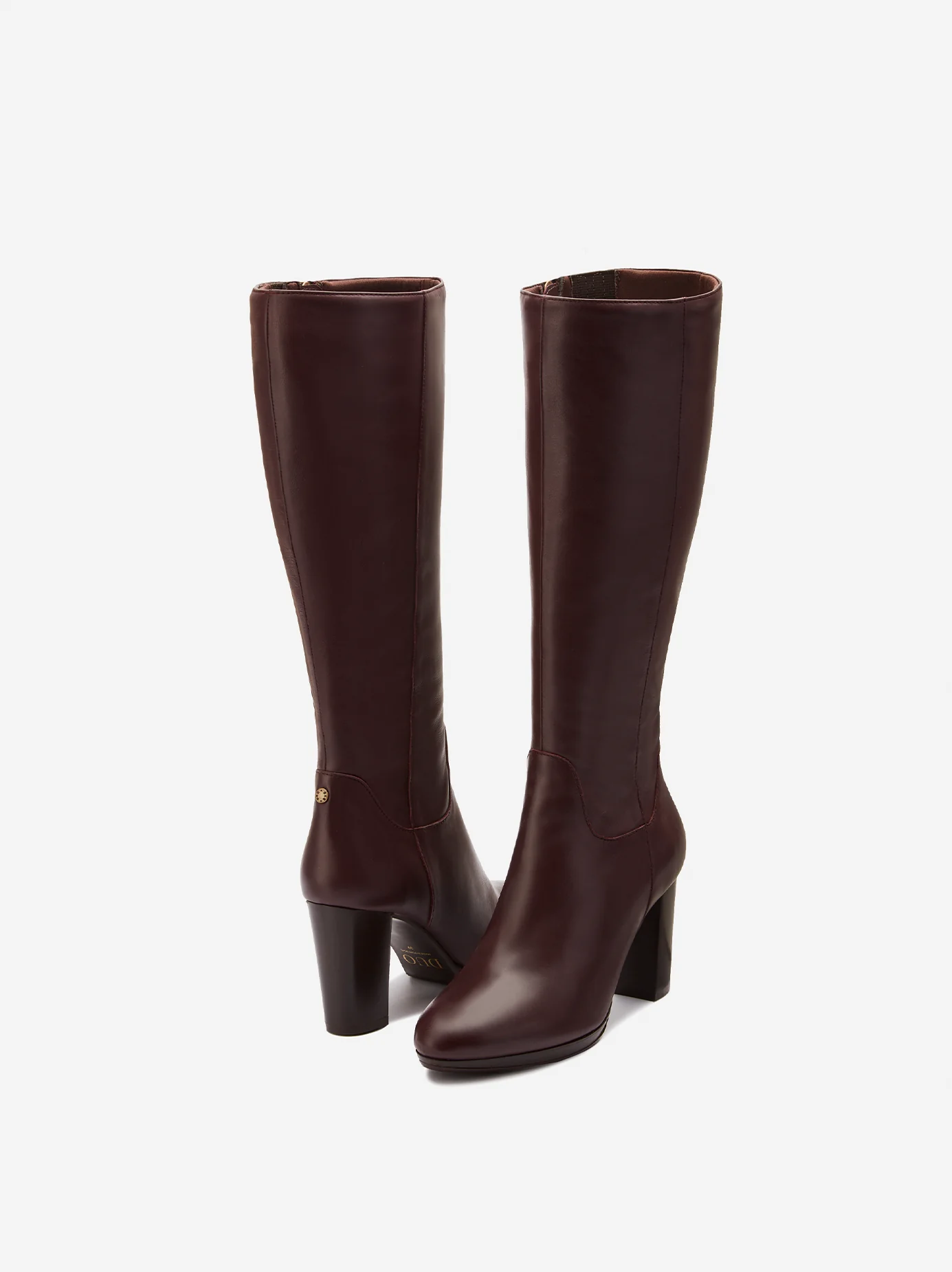 Belmore Knee High Boots in Burgundy Leather - Image 3