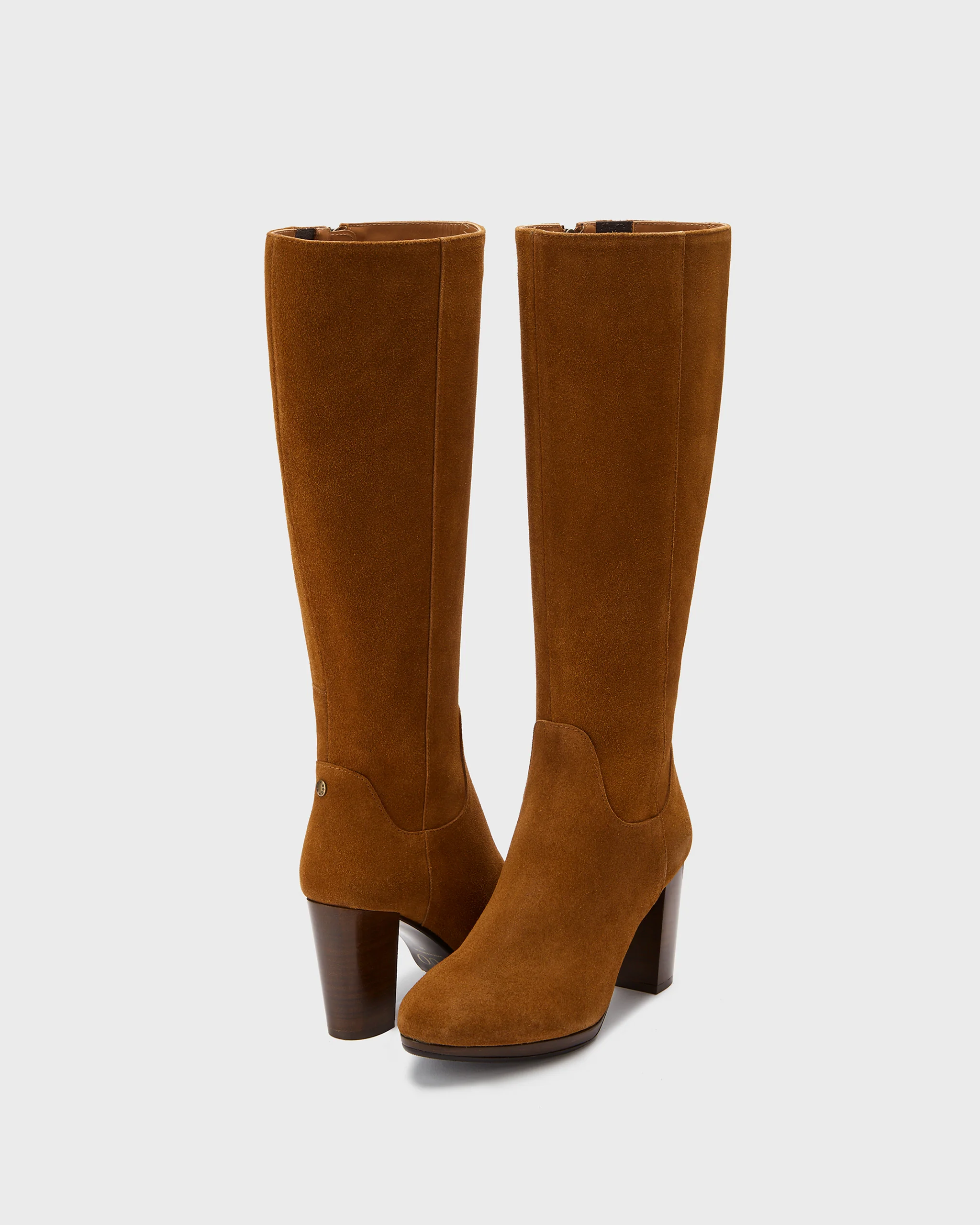 Belmore Knee High Boots in Tan Suede - Image 3