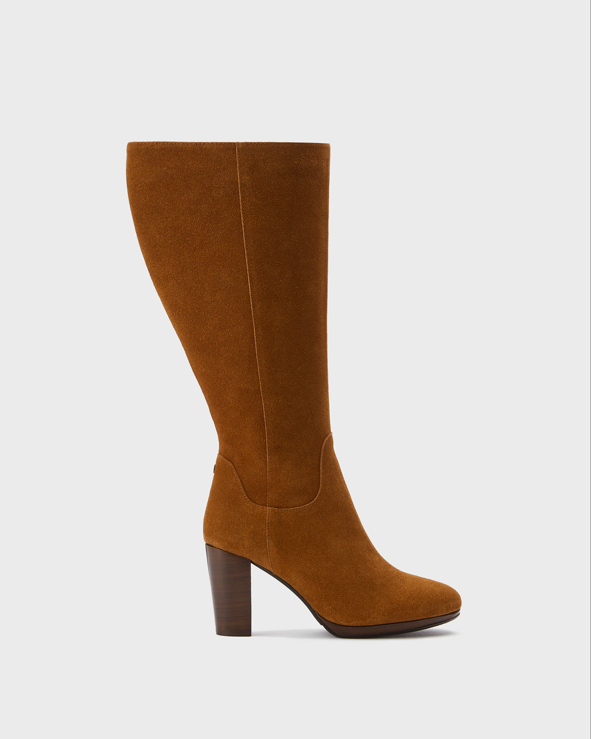 Belmore Knee High Boots in Tan Suede - Image 4