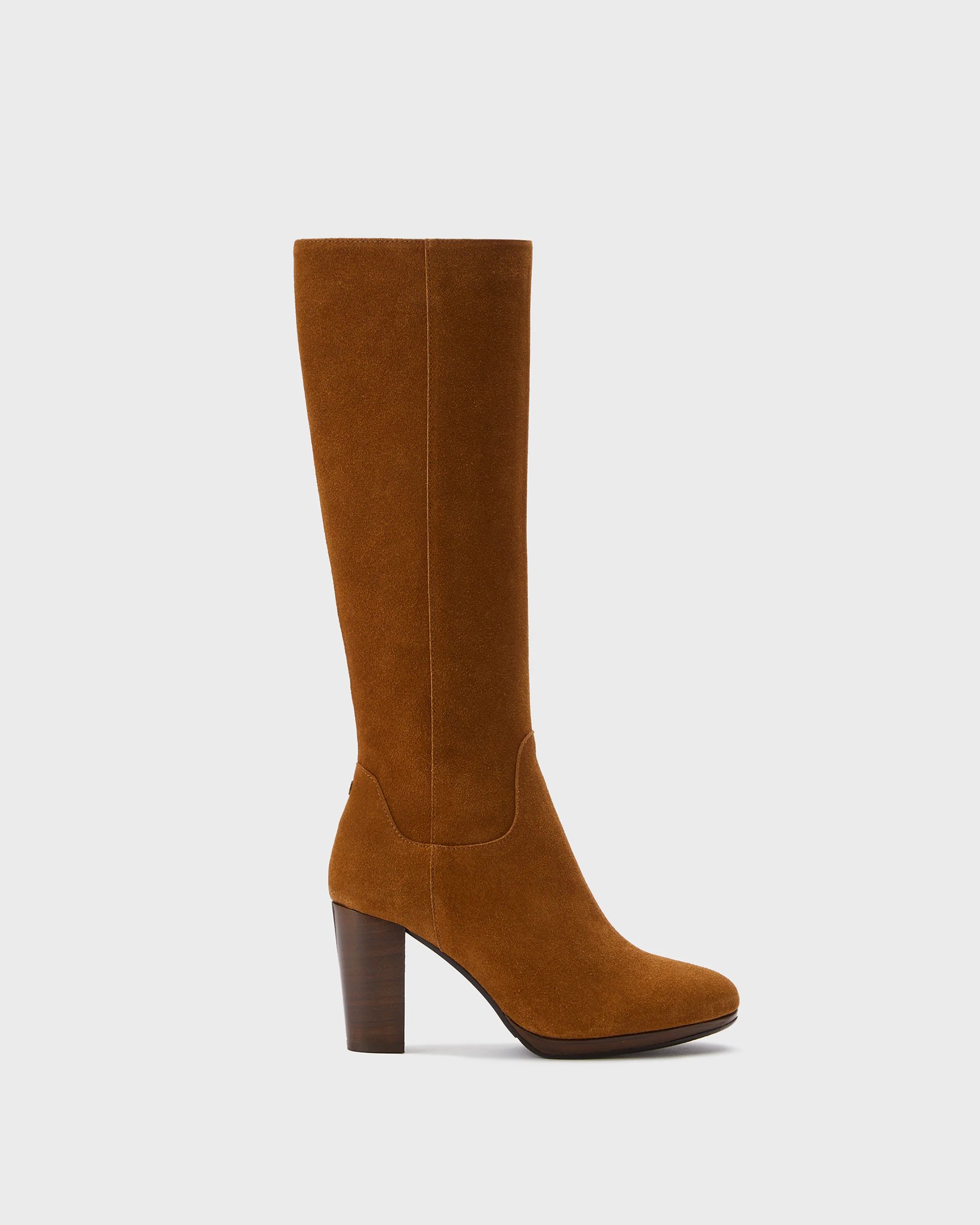 Belmore Knee High Boots in Tan Suede - Image 5