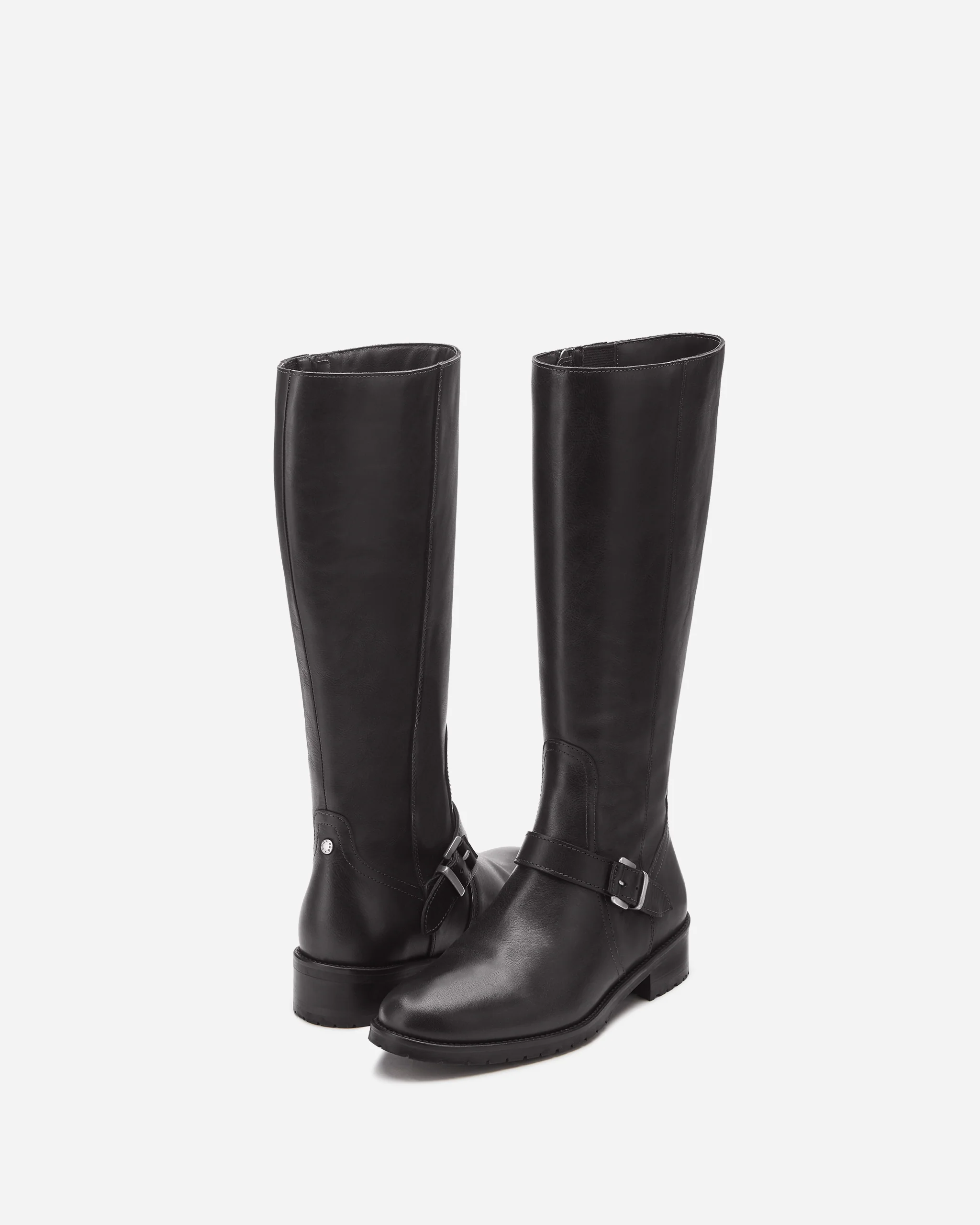 Charlotte Knee High Boots in Black Leather - Image 3