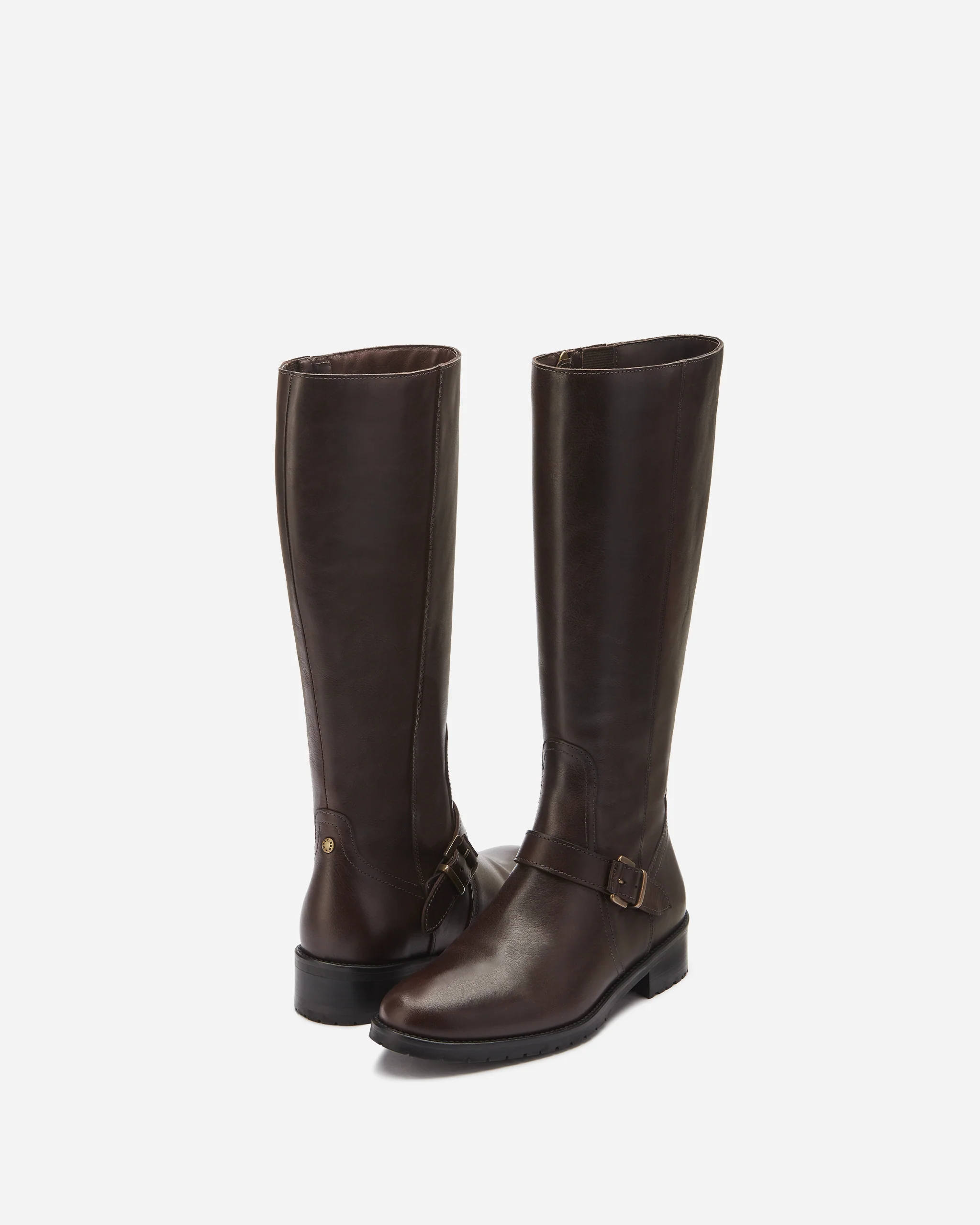 Charlotte Knee High Boots in Dark Brown Leather - Image 3