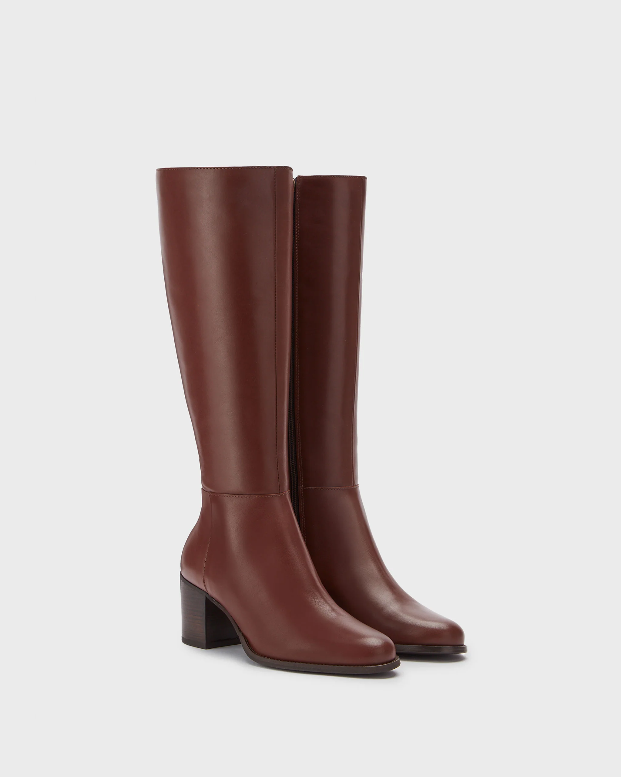 Dalia Petite Knee High Boots in Brown Leather - Image 3