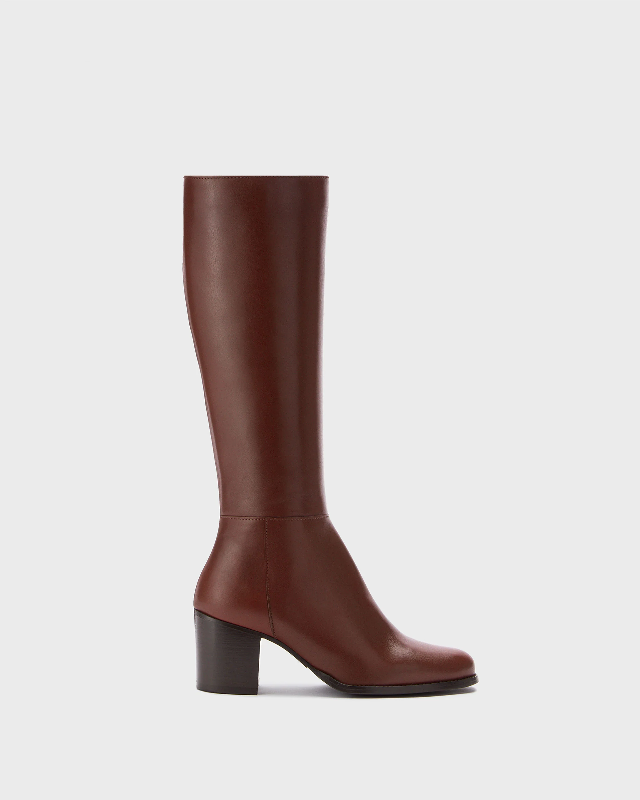 Dalia Petite Knee High Boots in Brown Leather - Image 5