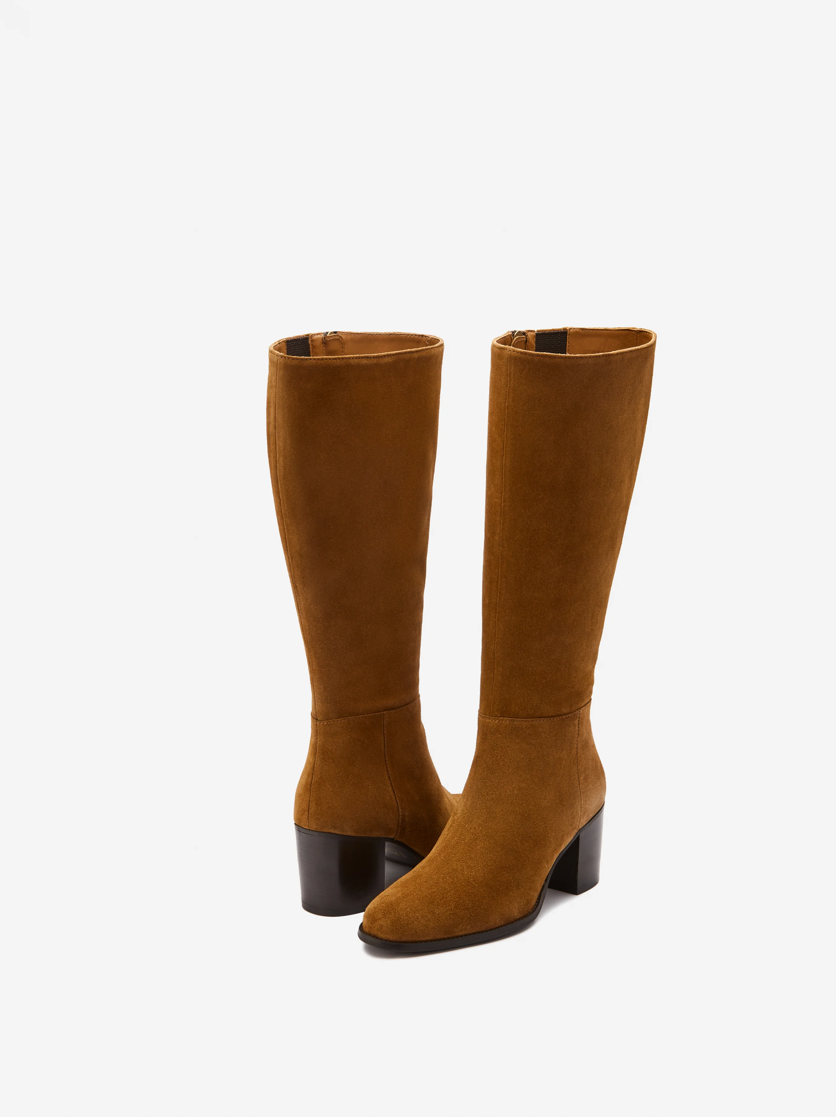 Dalia Petite Knee High Boots in Tan Suede - Image 3