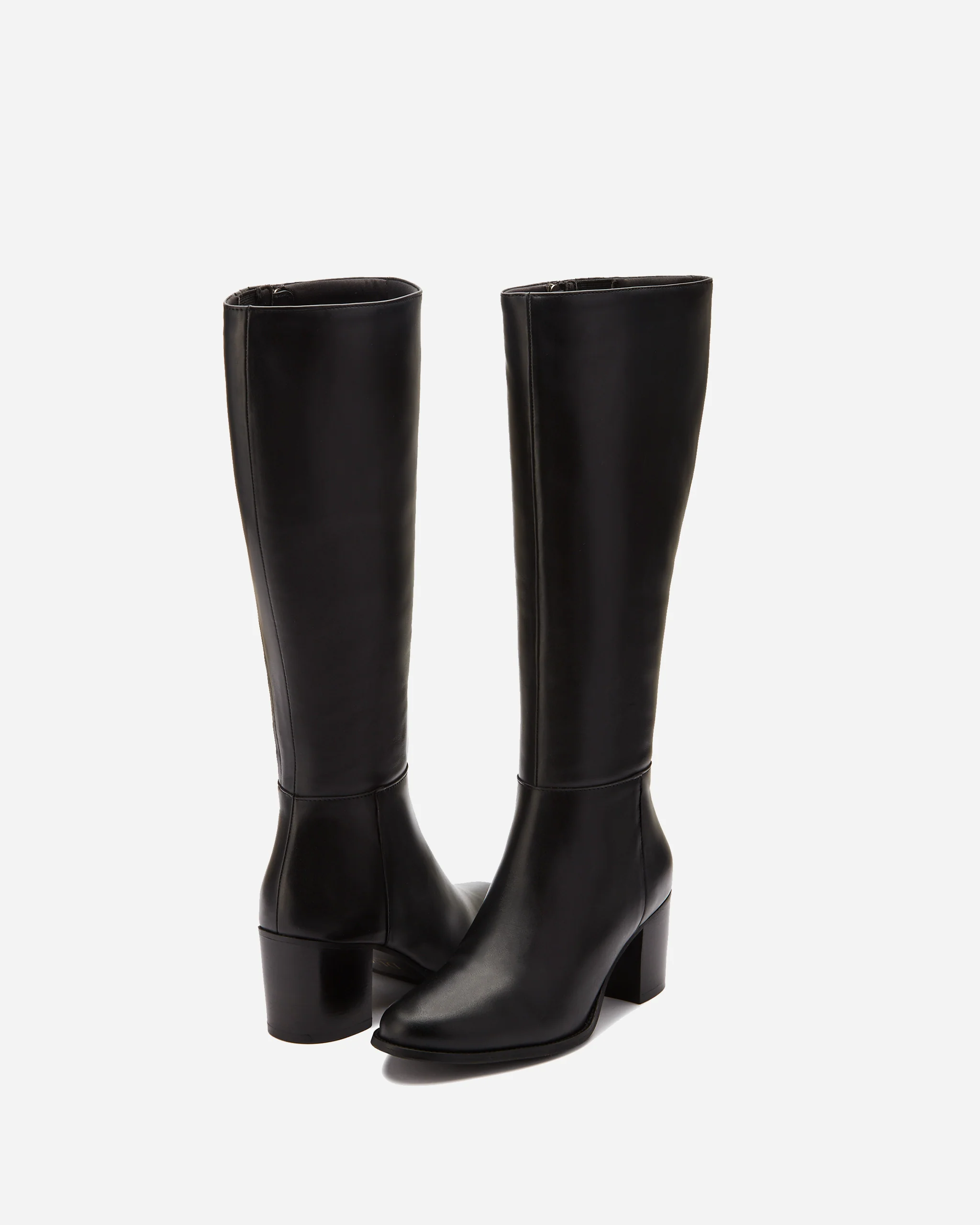 Dalia Standard Knee High Boots in Black Leather - Image 3