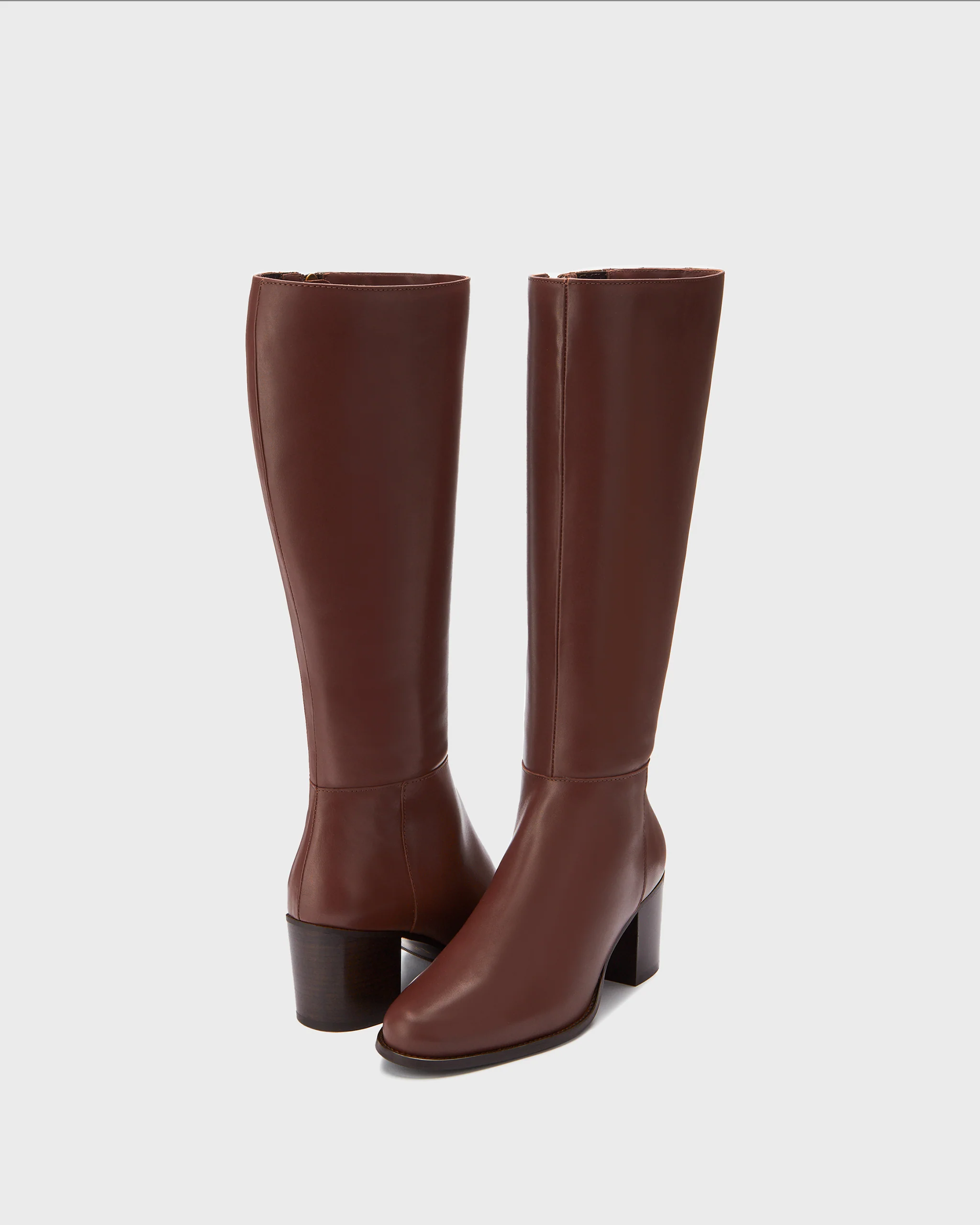 Dalia Standard Knee High Boots in Brown Leather - Image 3