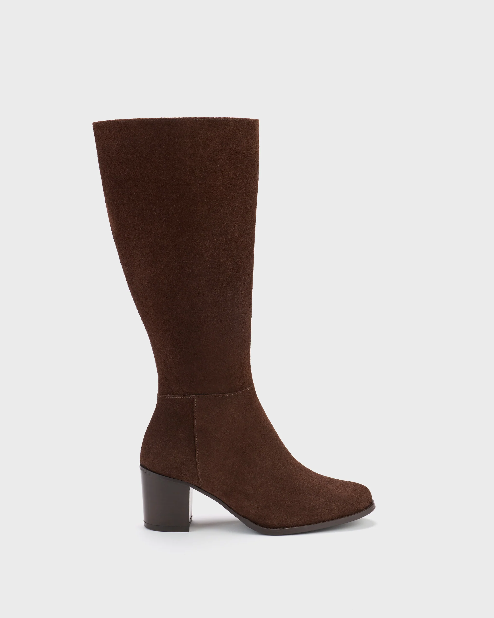 Dalia Standard Knee High Boots in Dark Brown Suede