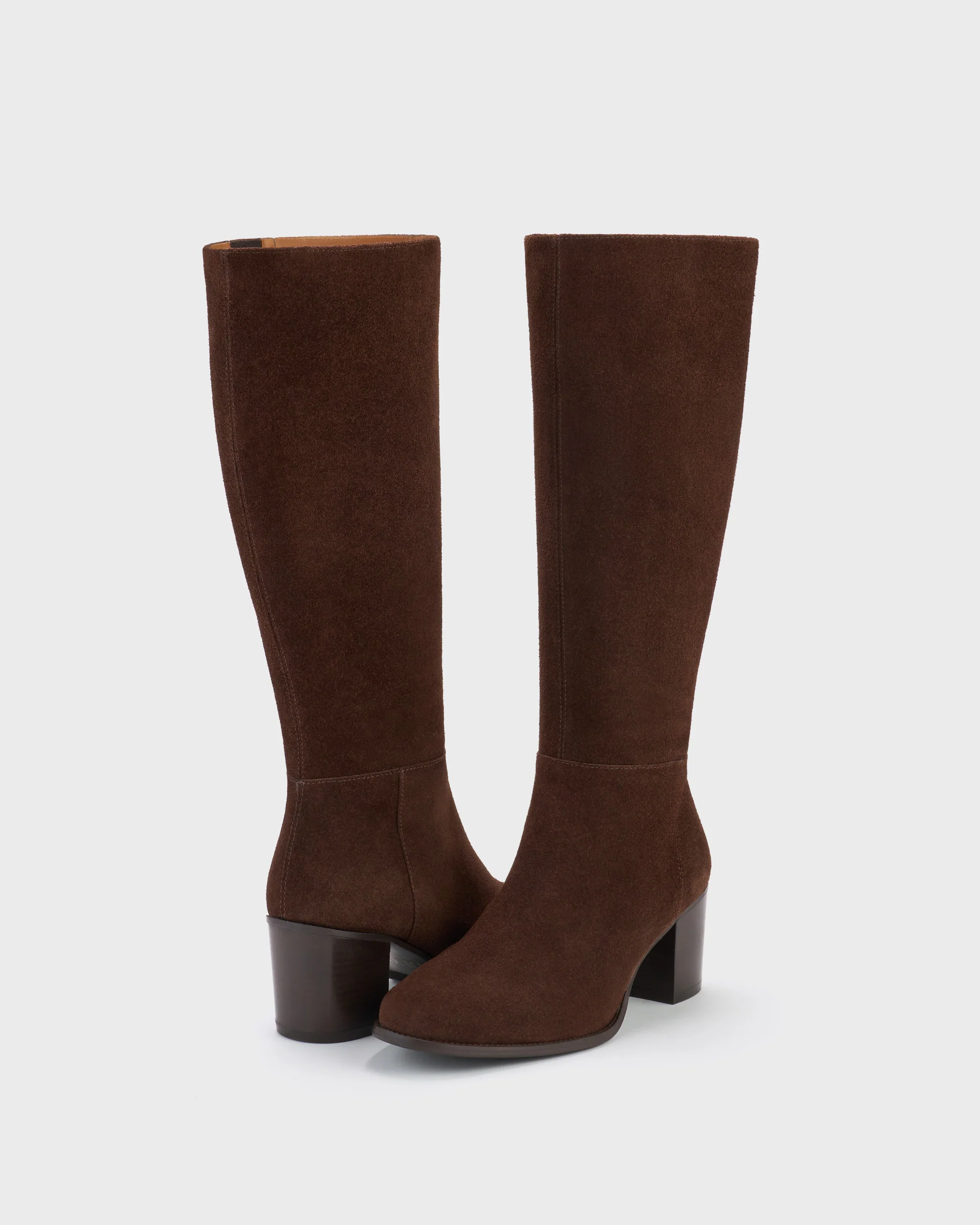 Dalia Standard Knee High Boots in Dark Brown Suede - Image 2