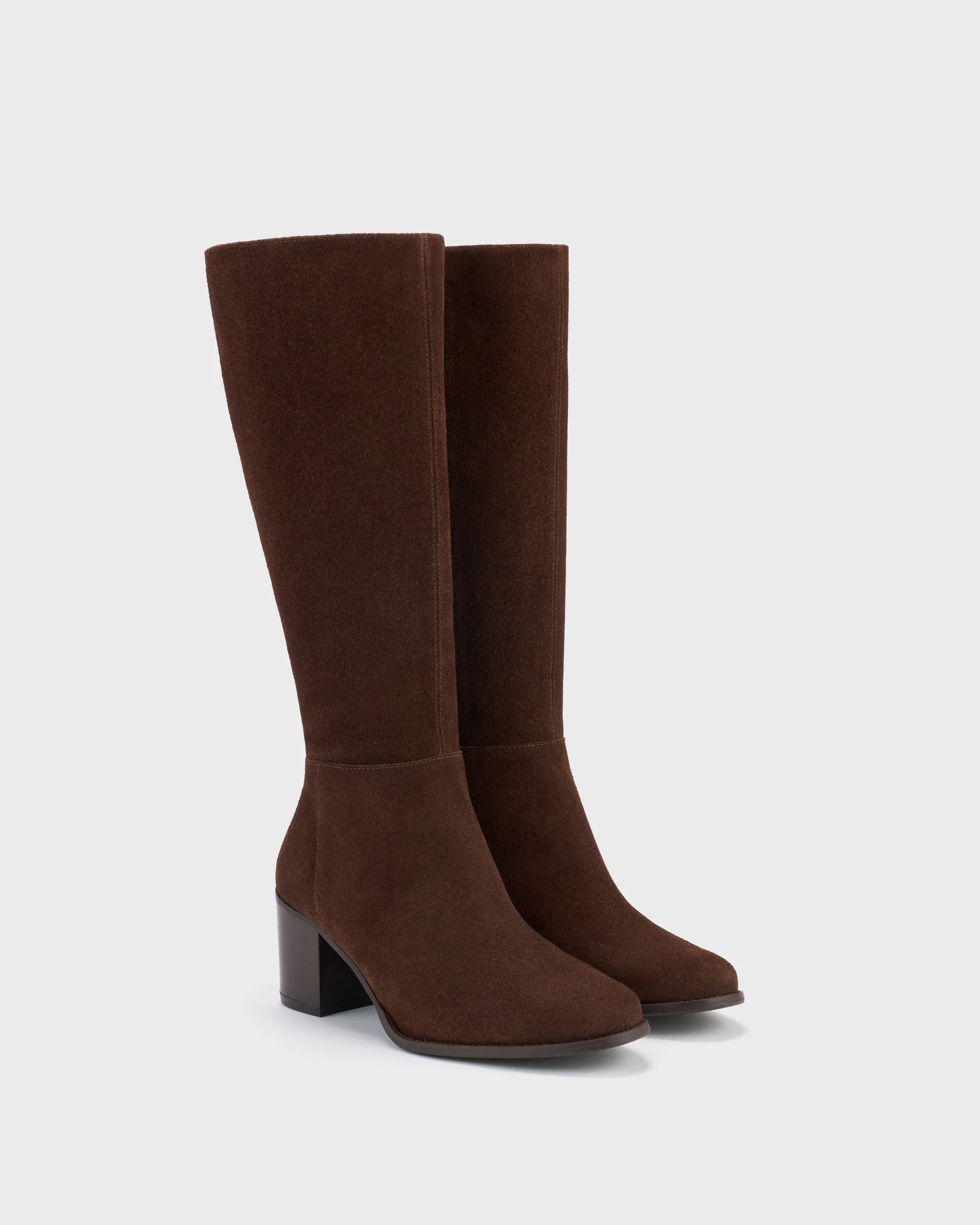 Dalia Standard Knee High Boots in Dark Brown Suede - Image 3