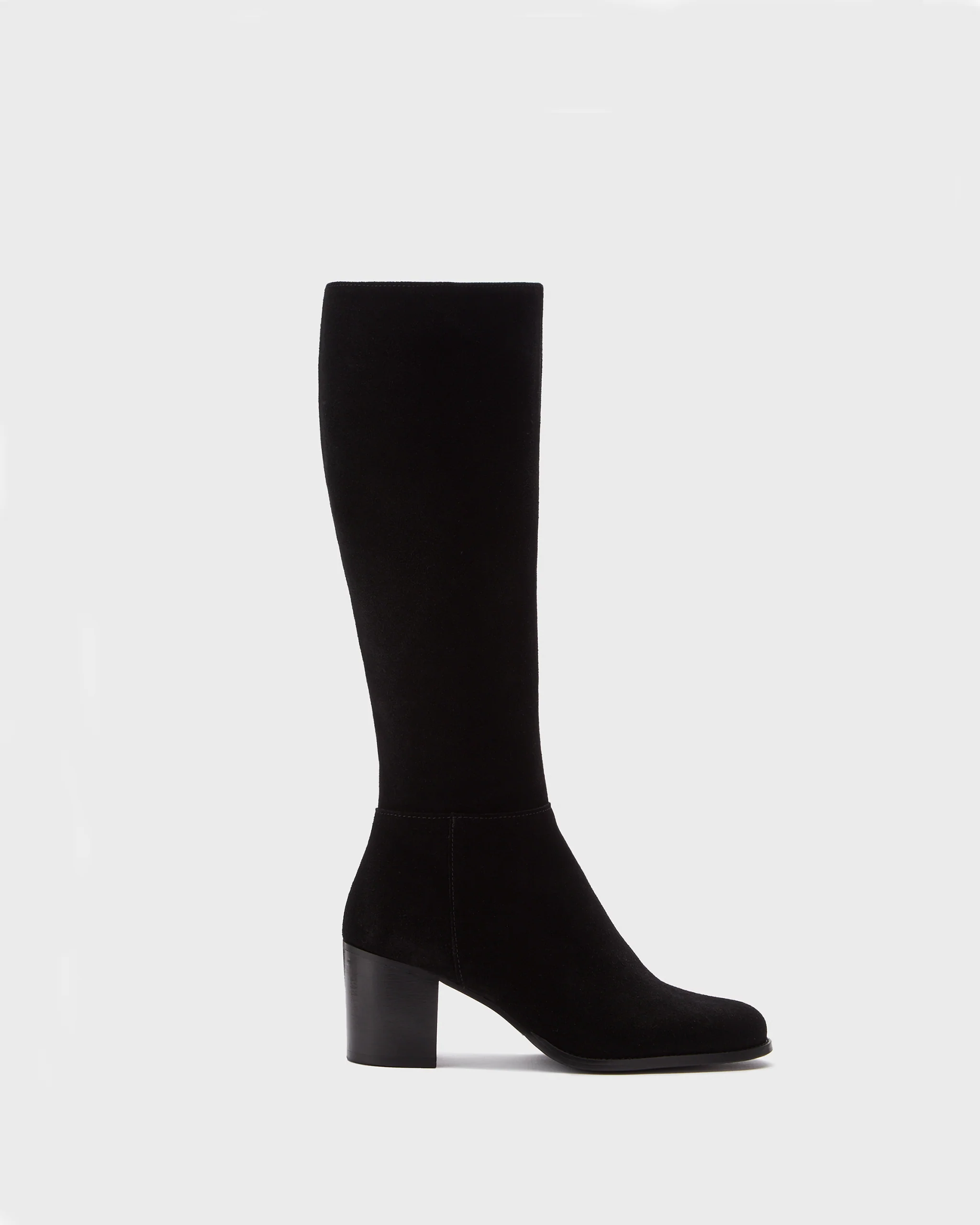 Dalia Tall Knee High Boots in Black Suede - Image 4