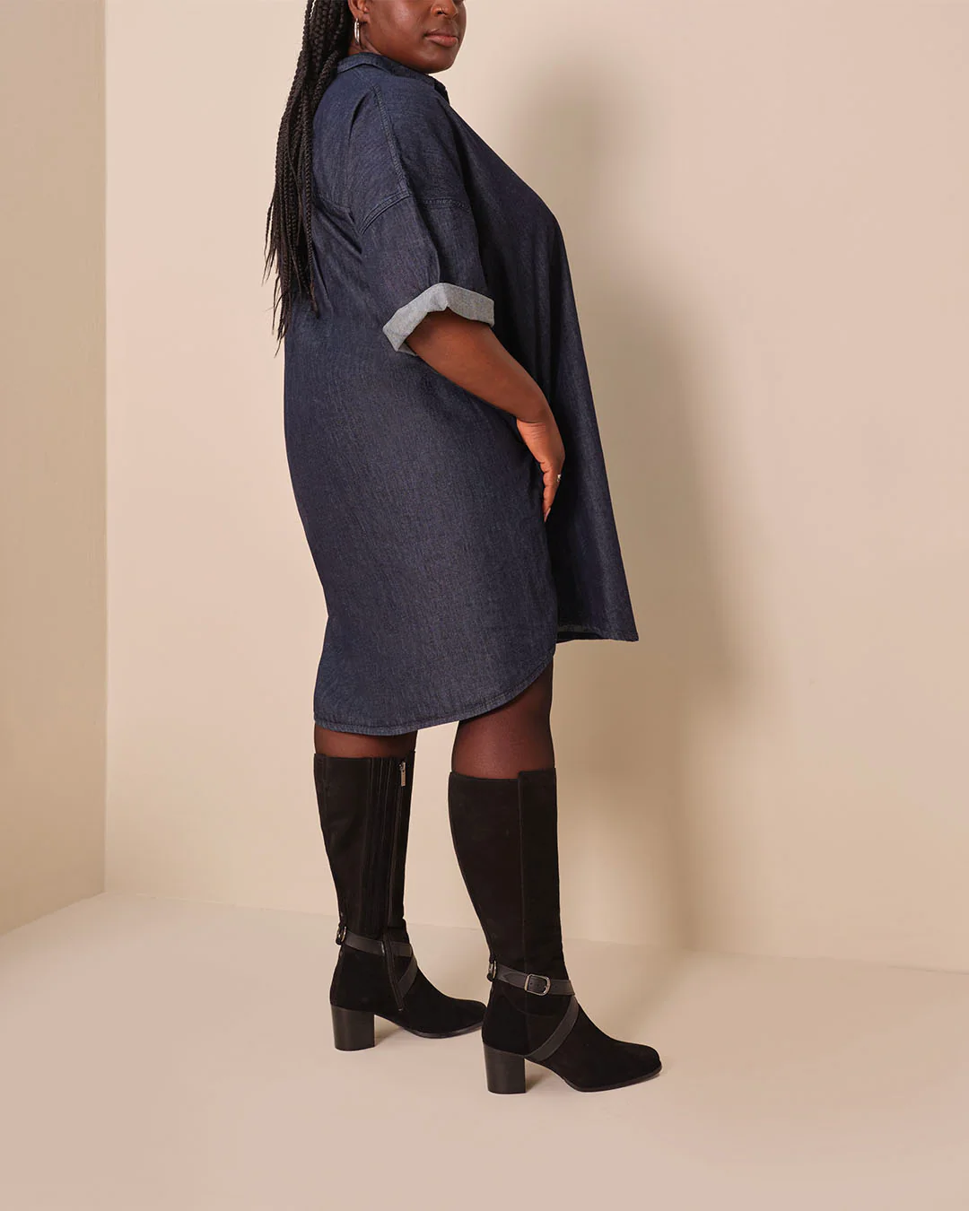 Easton Knee High Boots in Black Suede - Image 5