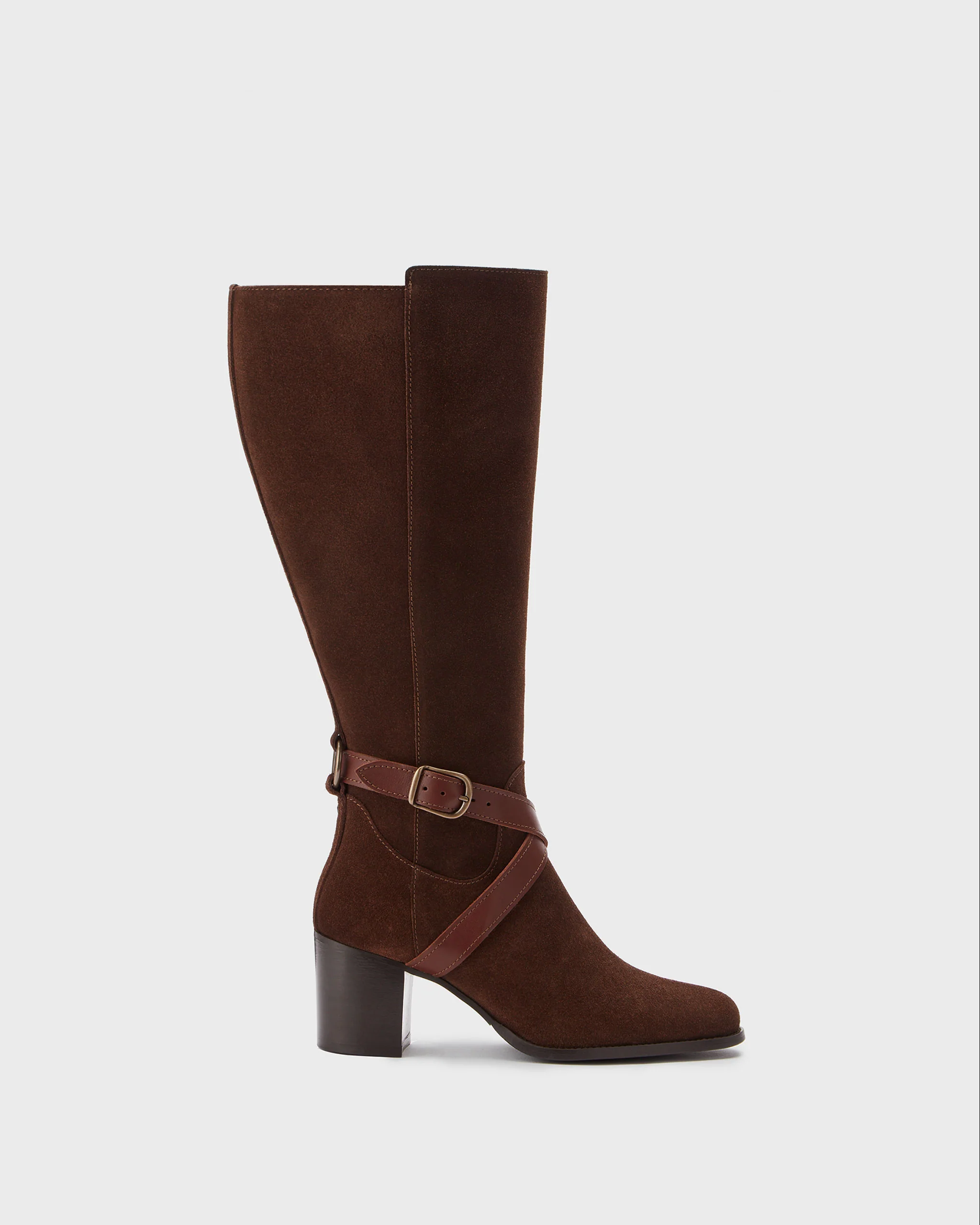 Easton Knee High Boots in Brown Suede - Image 5