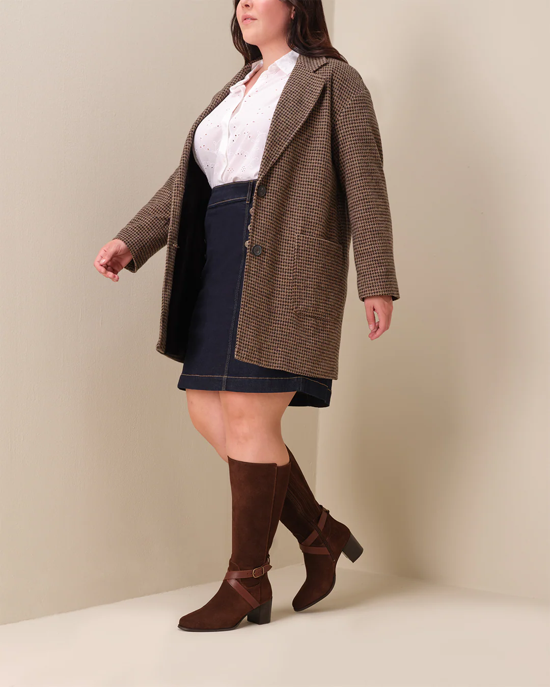 Easton Knee High Boots in Brown Suede - Image 6