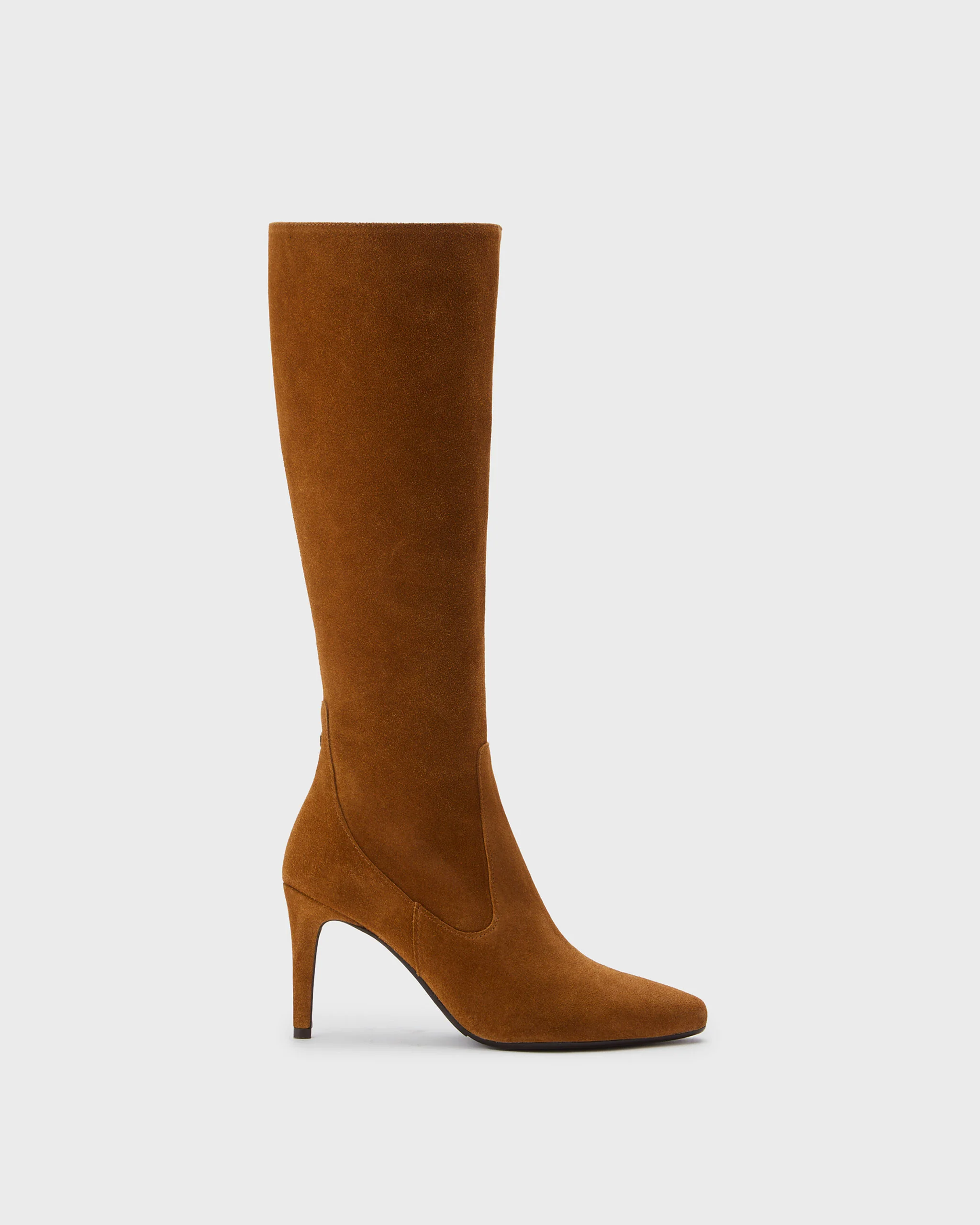 Freya Knee High Boots in Tan Suede - Image 4