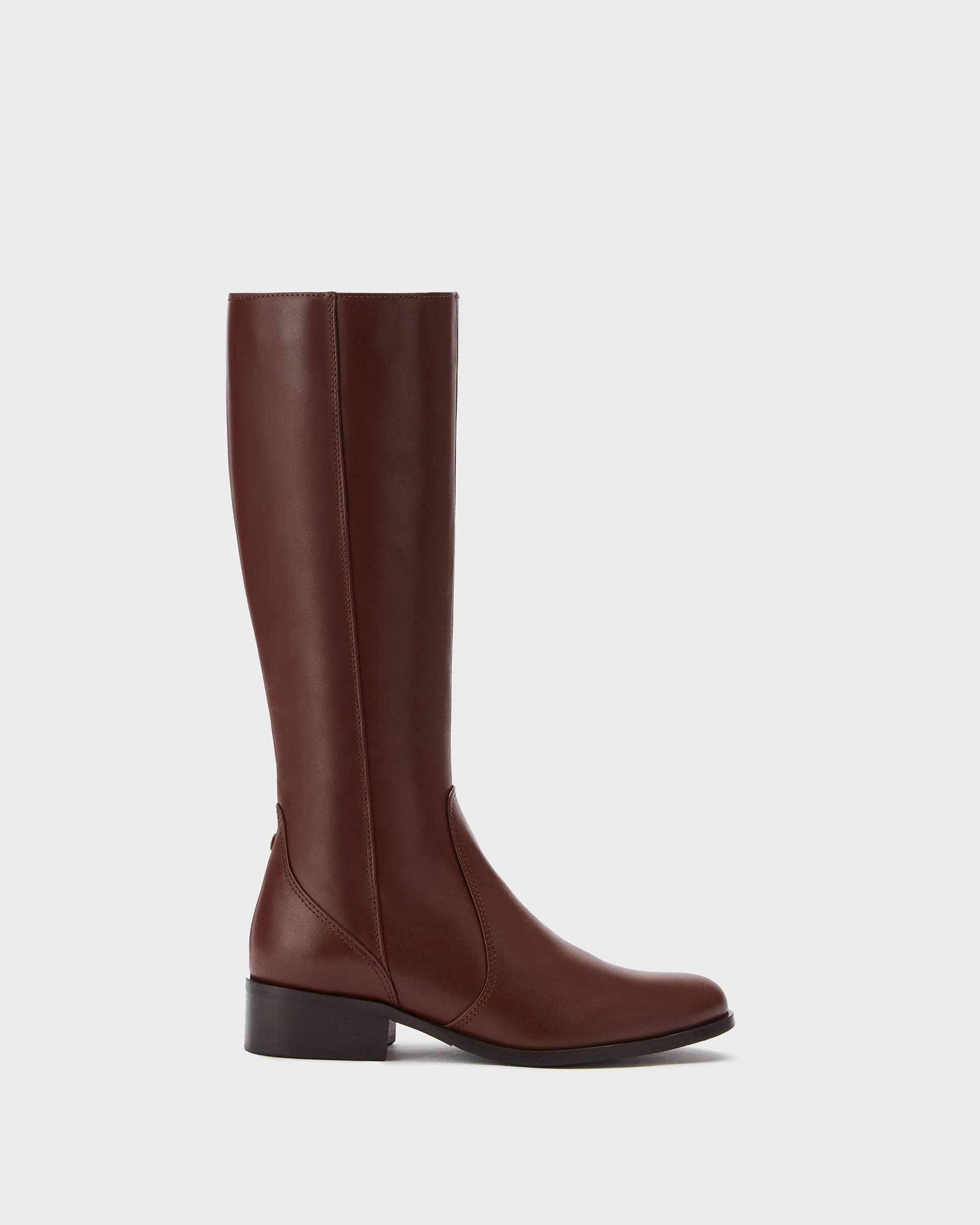 Haltham Petite Knee High Boots in Brown Leather - Image 4