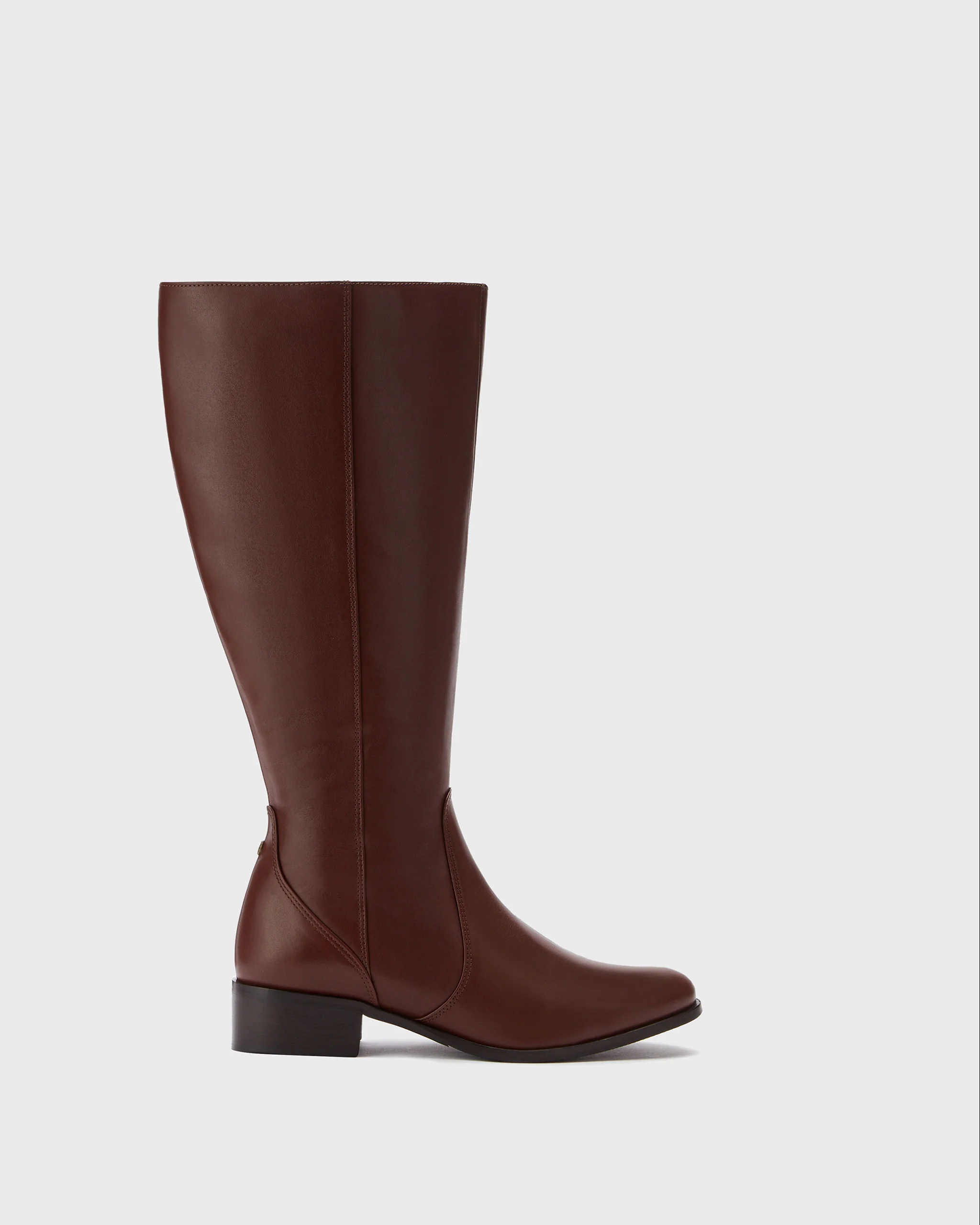 Haltham Petite Knee High Boots in Brown Leather - Image 5