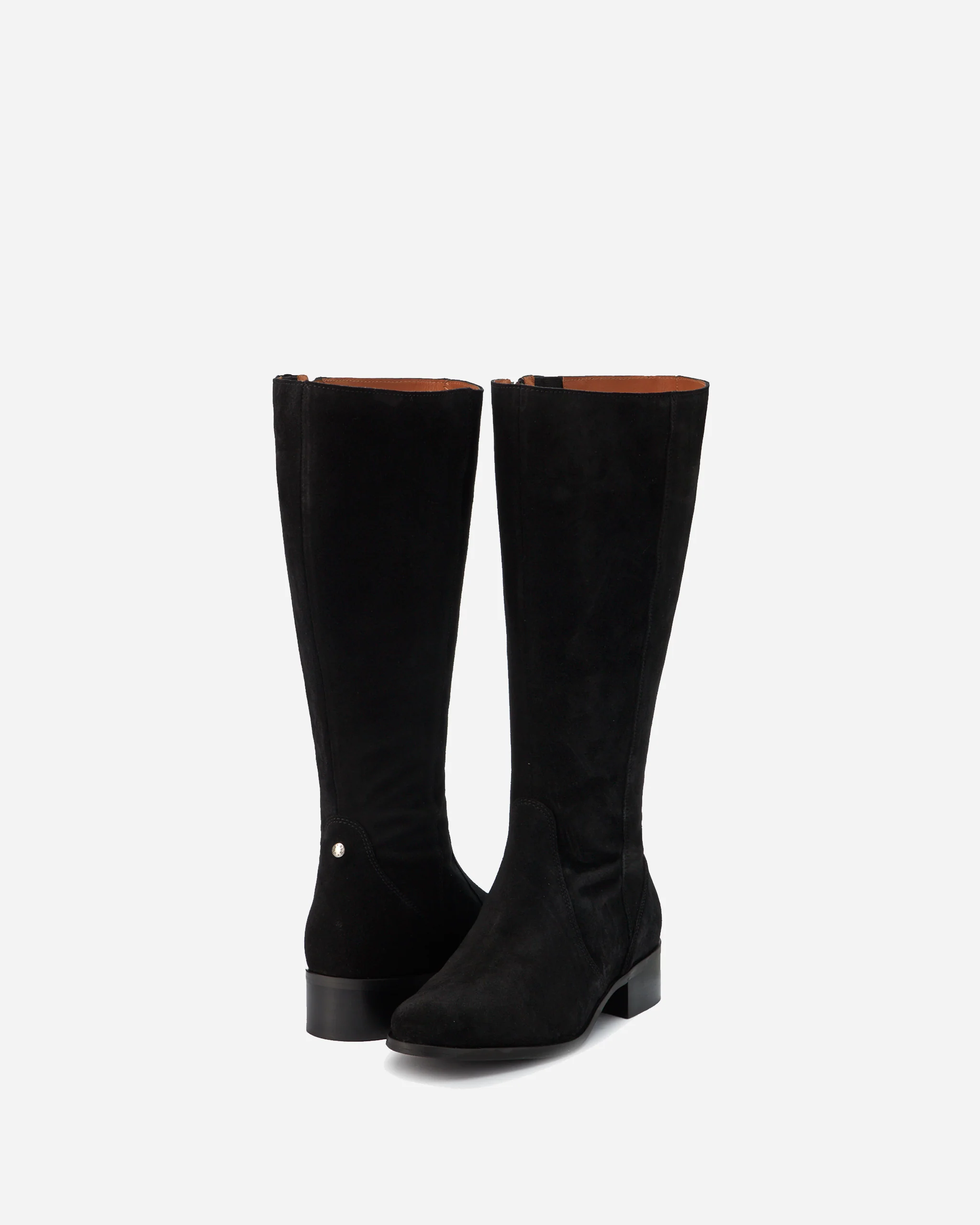 Haltham Petite Knee High Boots in Black Suede - Image 3