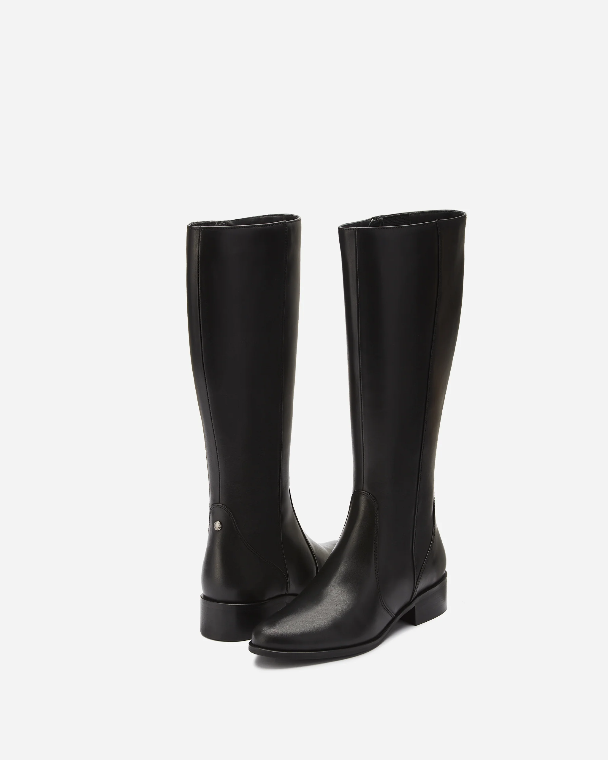 Haltham Standard Knee High Boots in Black Leather - Image 3