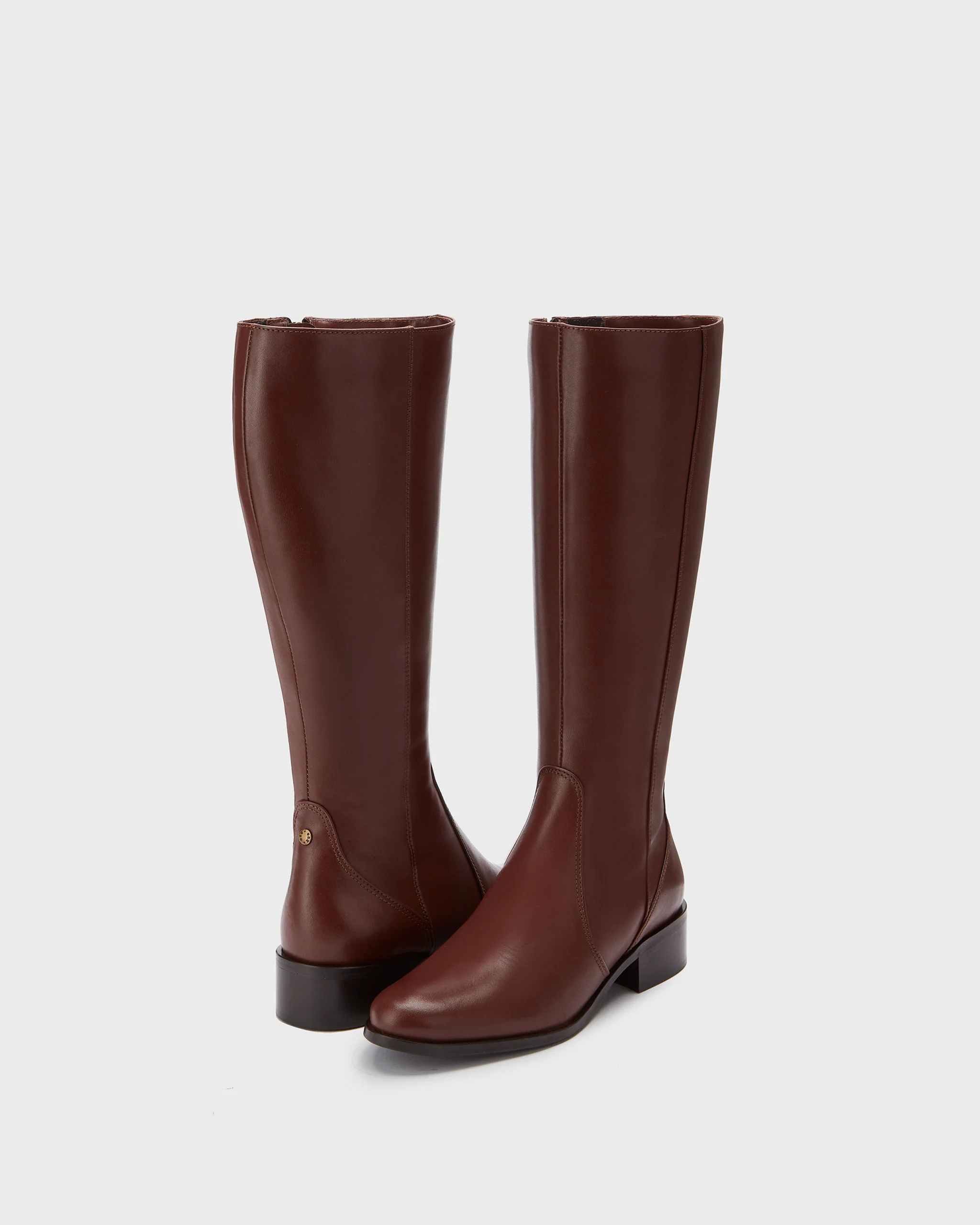 Haltham Standard Knee High Boots in Brown Leather - Image 3