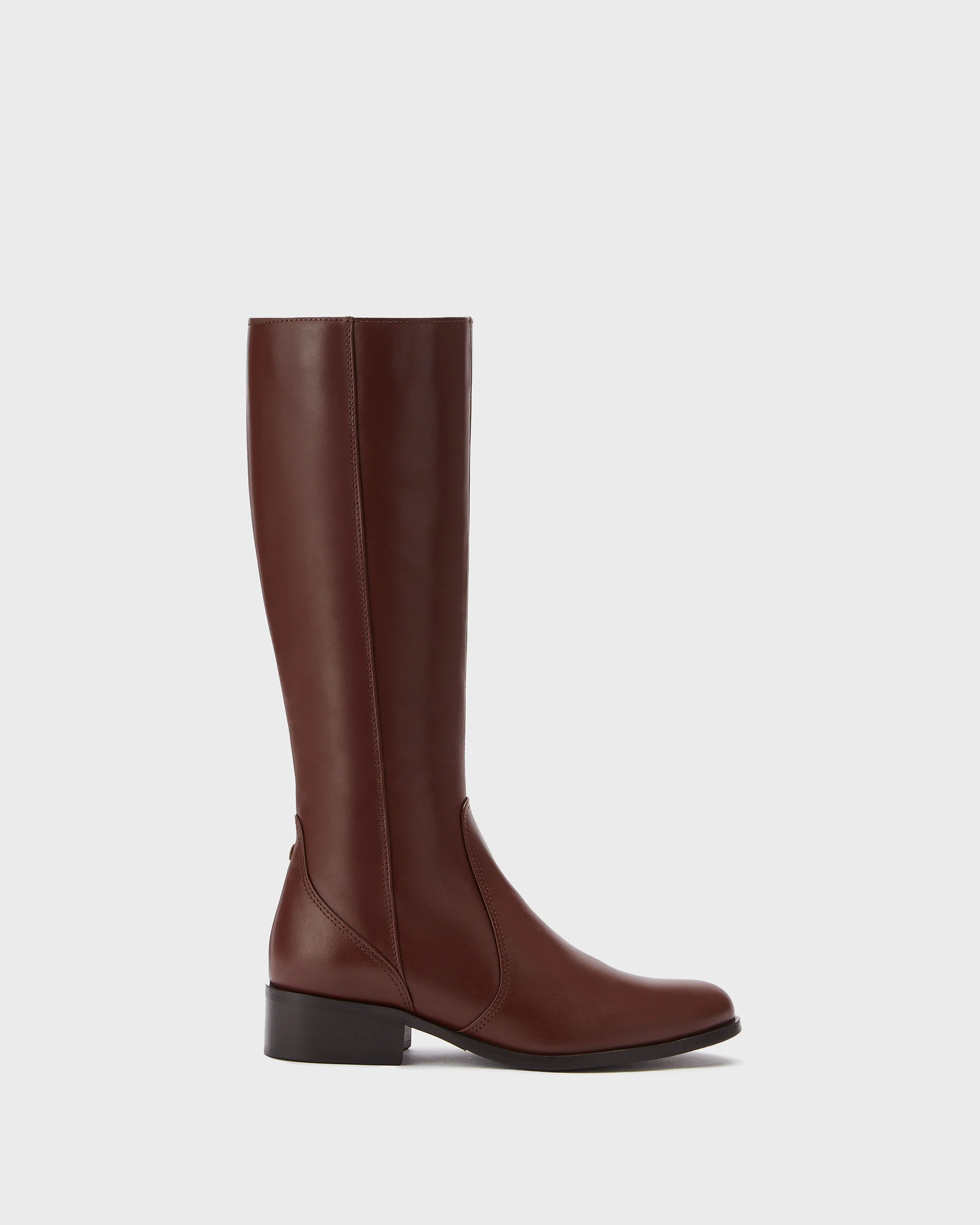 Haltham Standard Knee High Boots in Brown Leather - Image 4