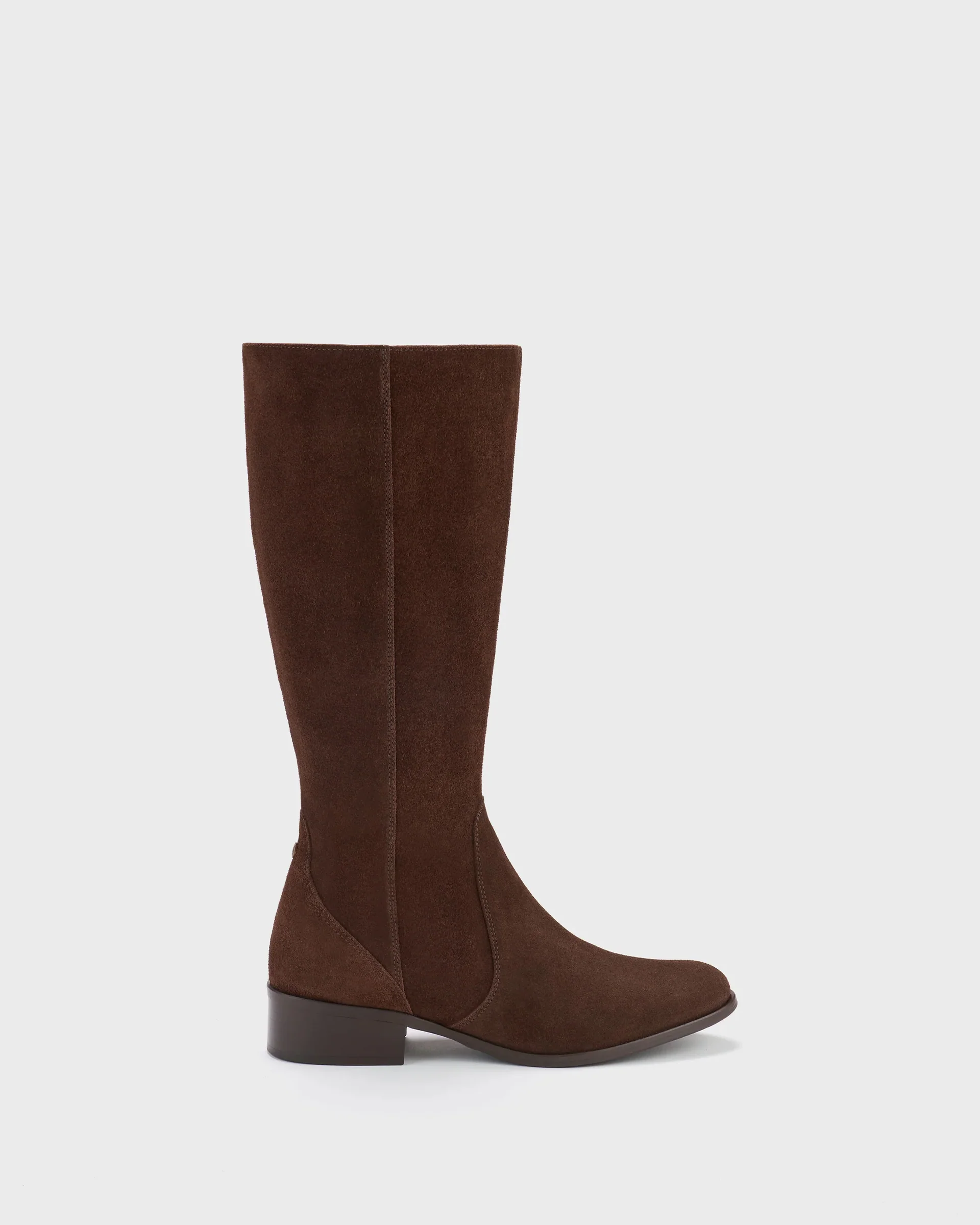 Haltham Standard Knee High Boots in Dark Brown Suede