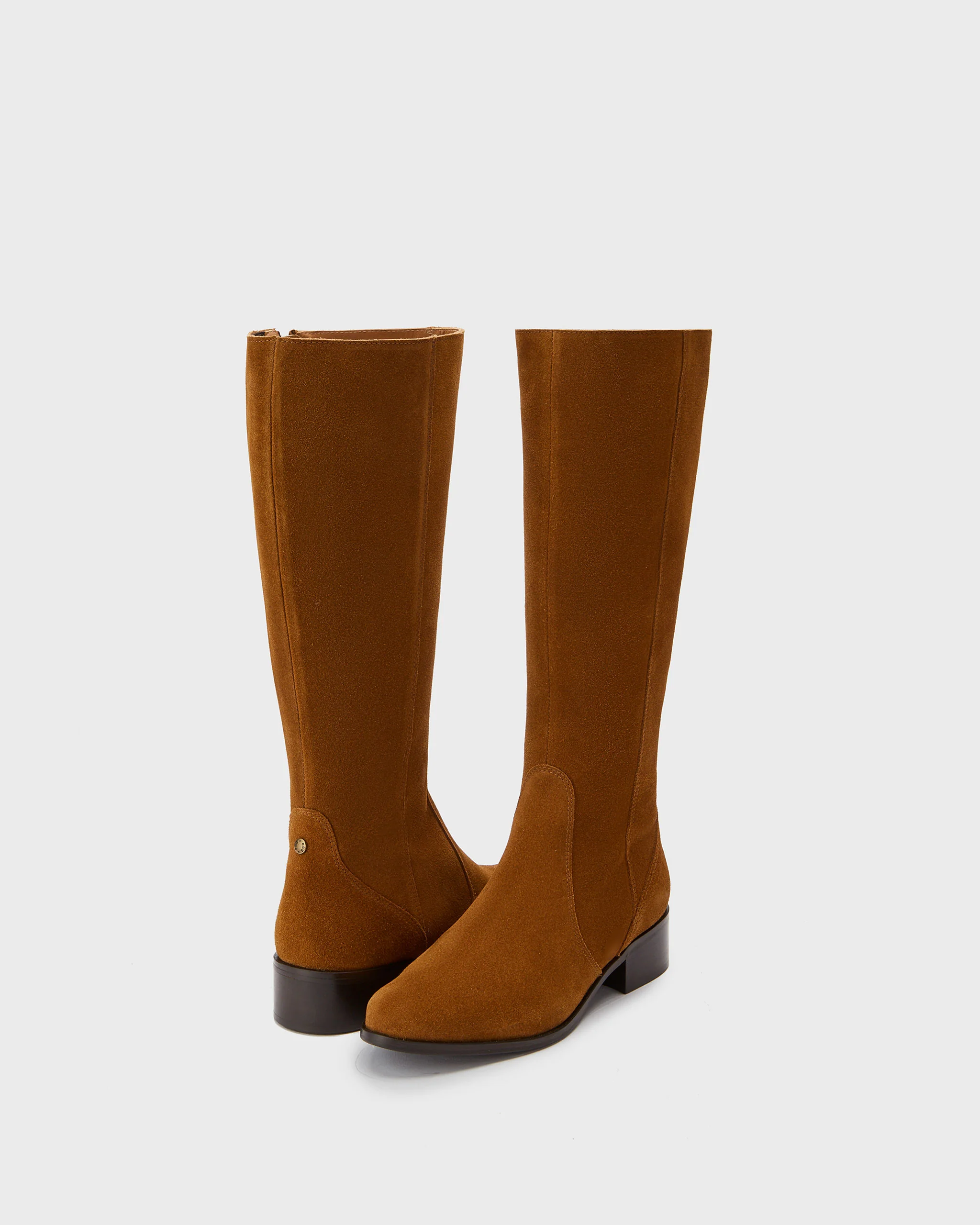 Haltham Standard Knee High Boots in Tan Suede - Image 3