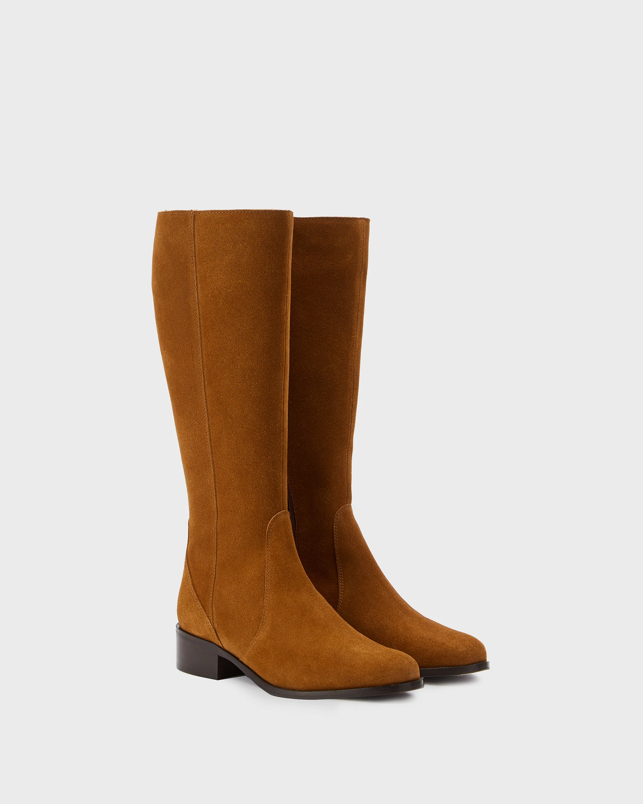Haltham Standard Knee High Boots in Tan Suede - Image 4