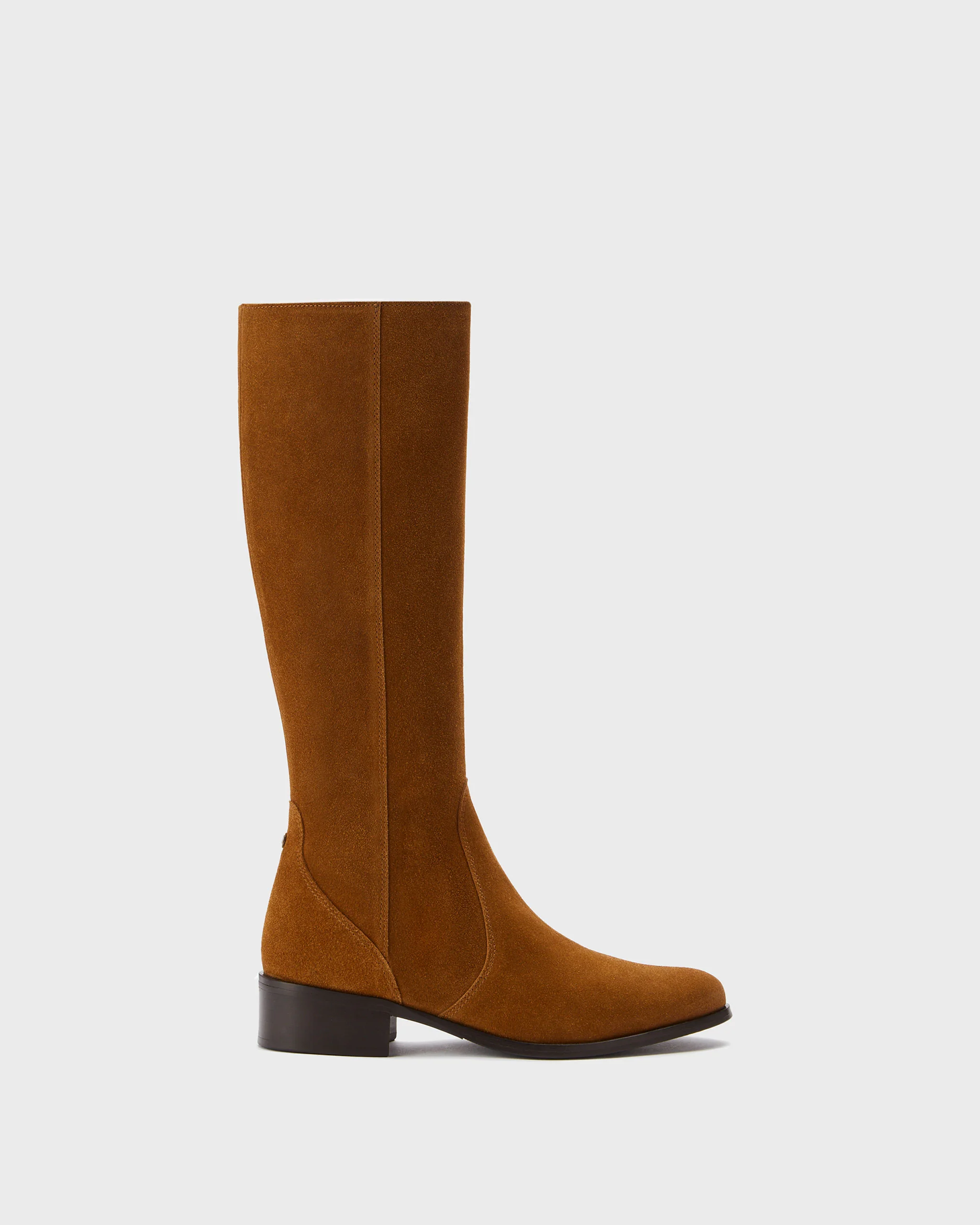 Haltham Standard Knee High Boots in Tan Suede - Image 5