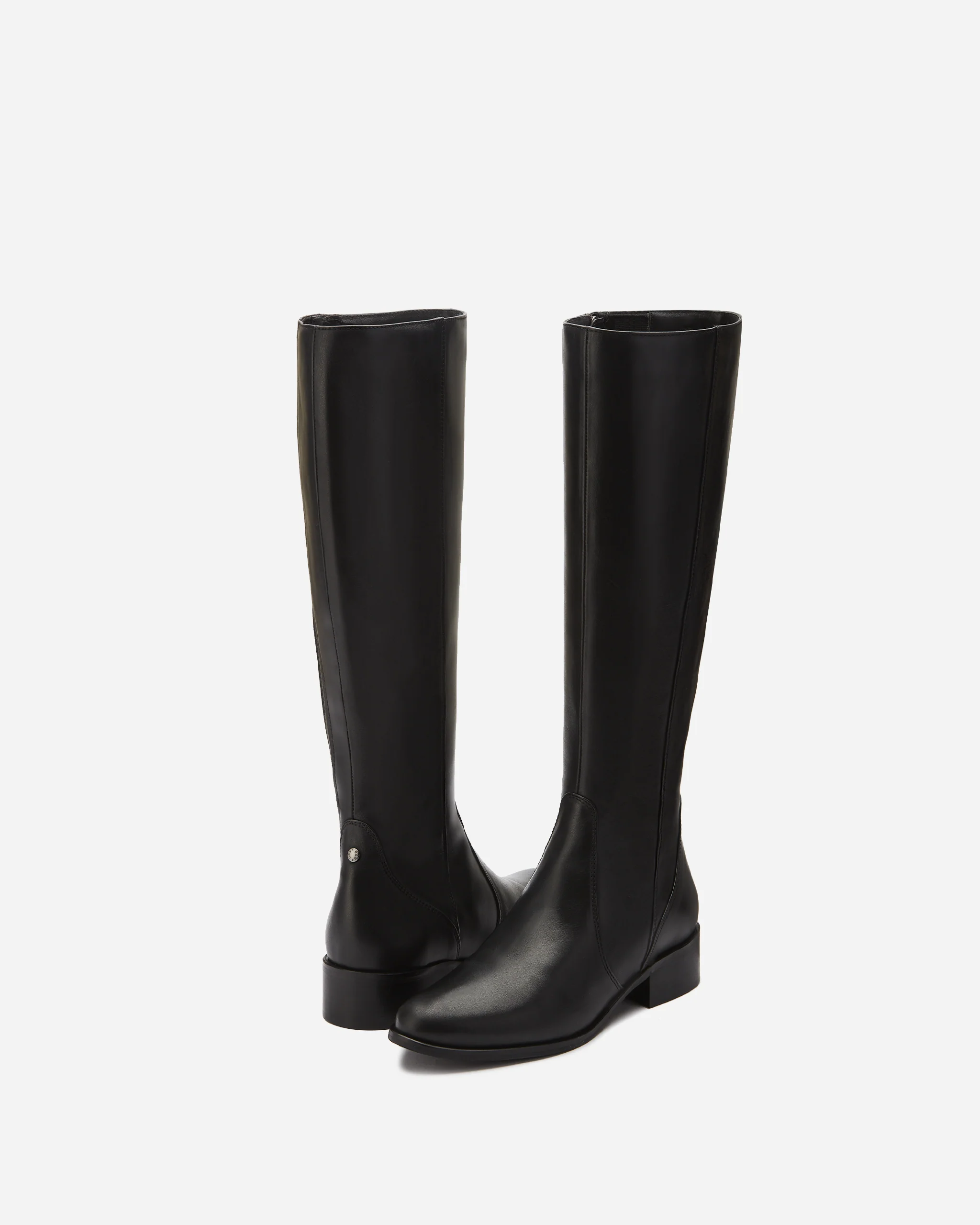 Haltham Tall Knee High Boots in Black Leather - Image 3