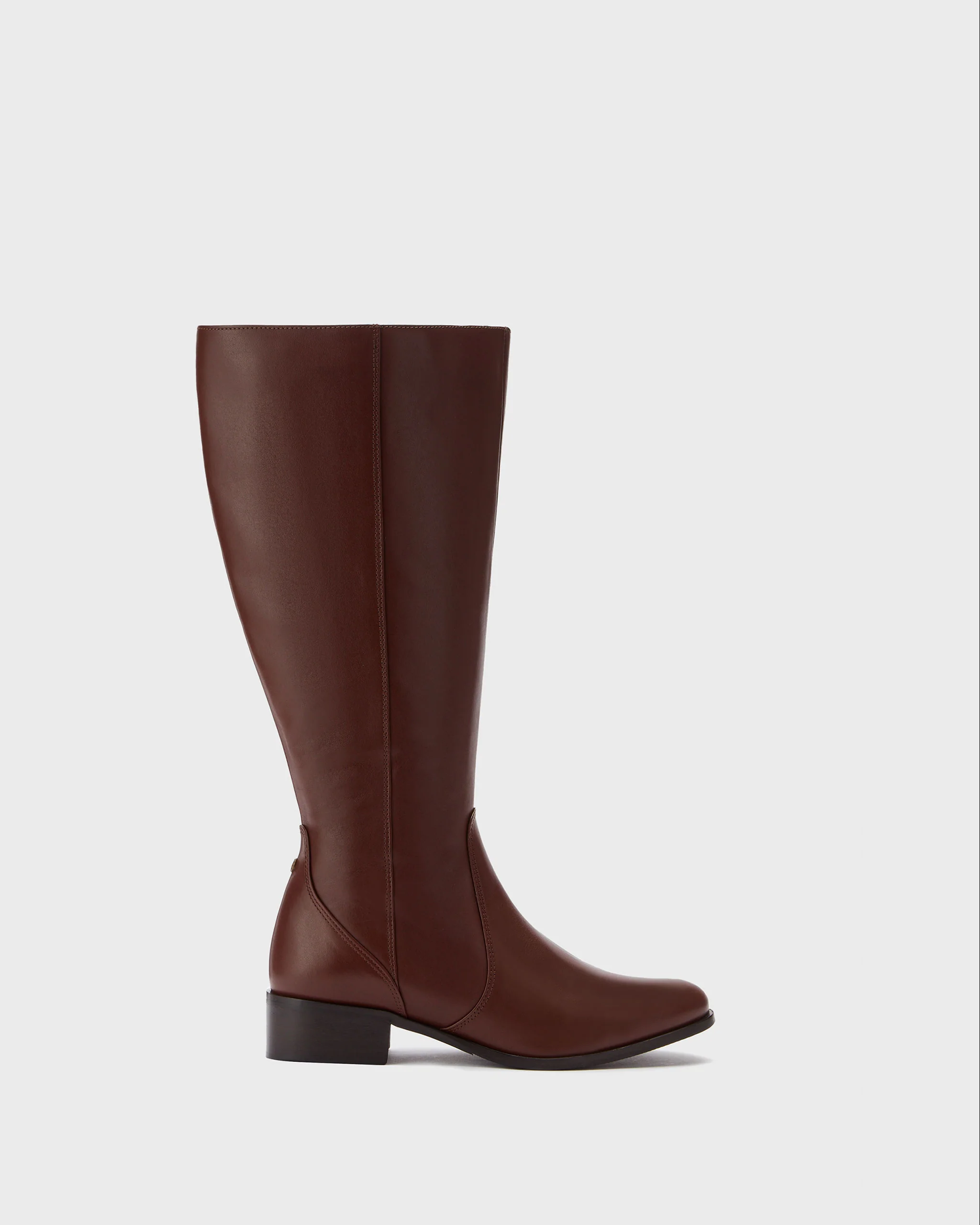 Haltham Tall Knee High Boots in Brown Leather - Image 4
