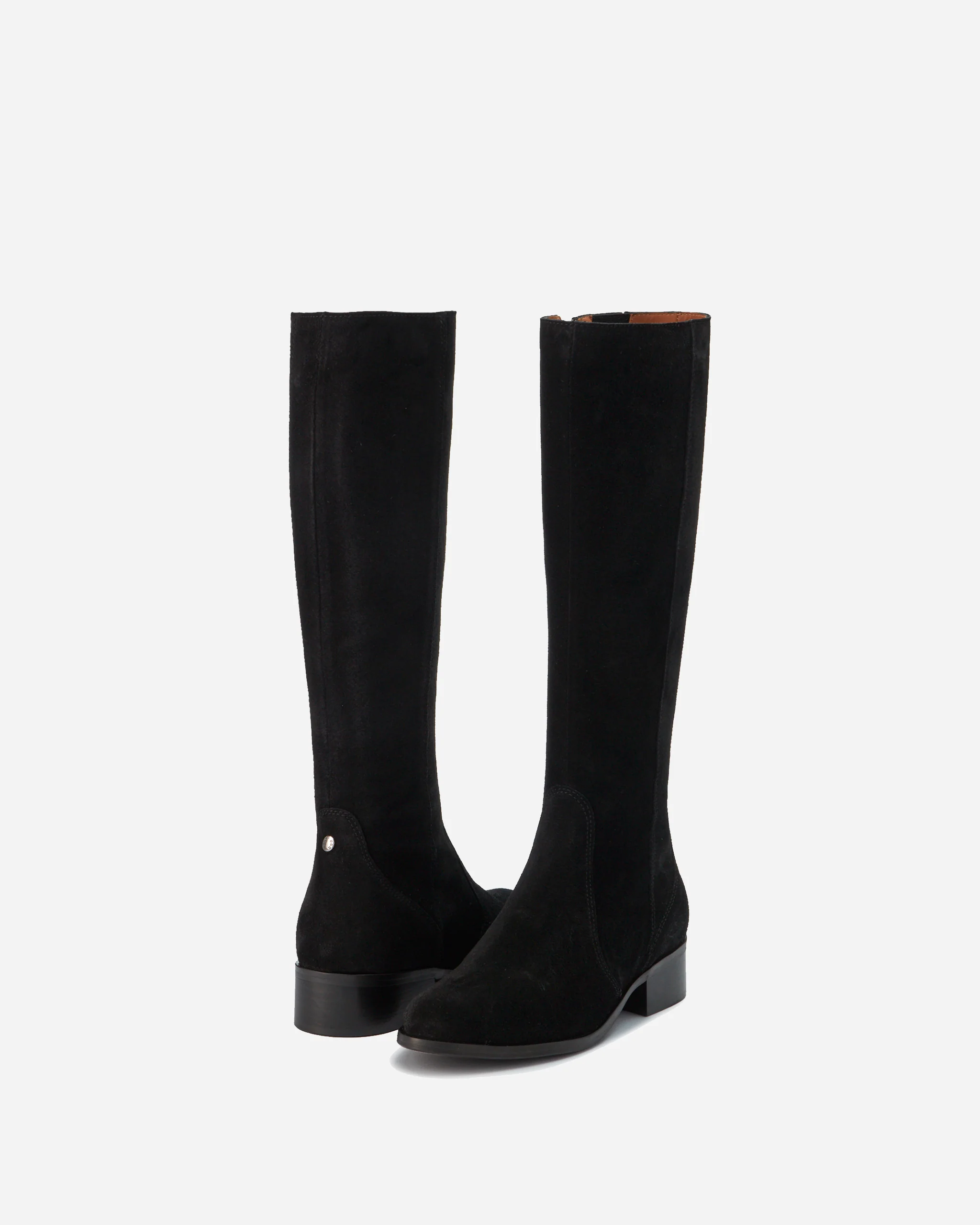 Haltham Tall Knee High Boots in Black Suede - Image 3