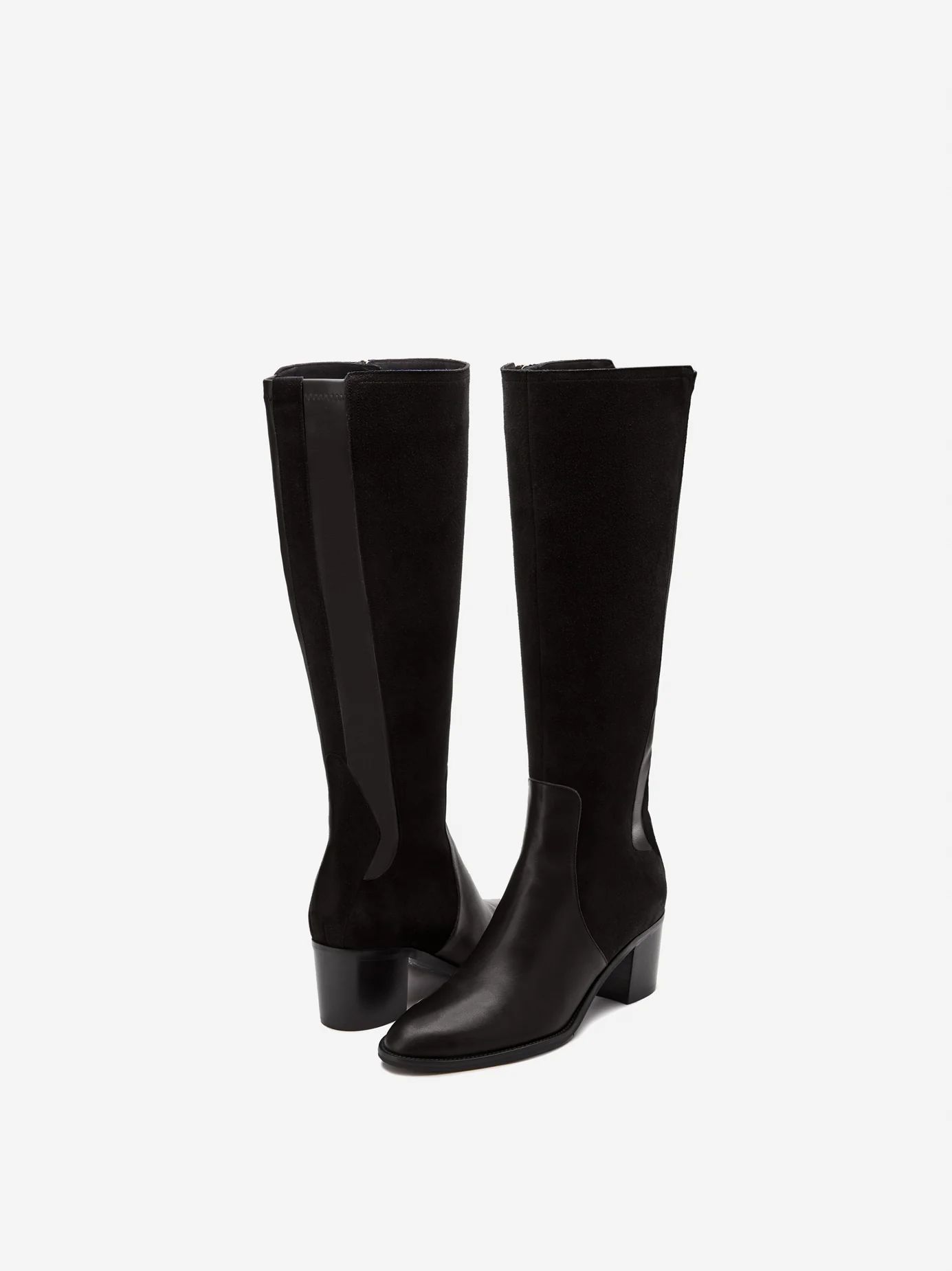 Hestia Knee High Boots in Black Suede - Image 3