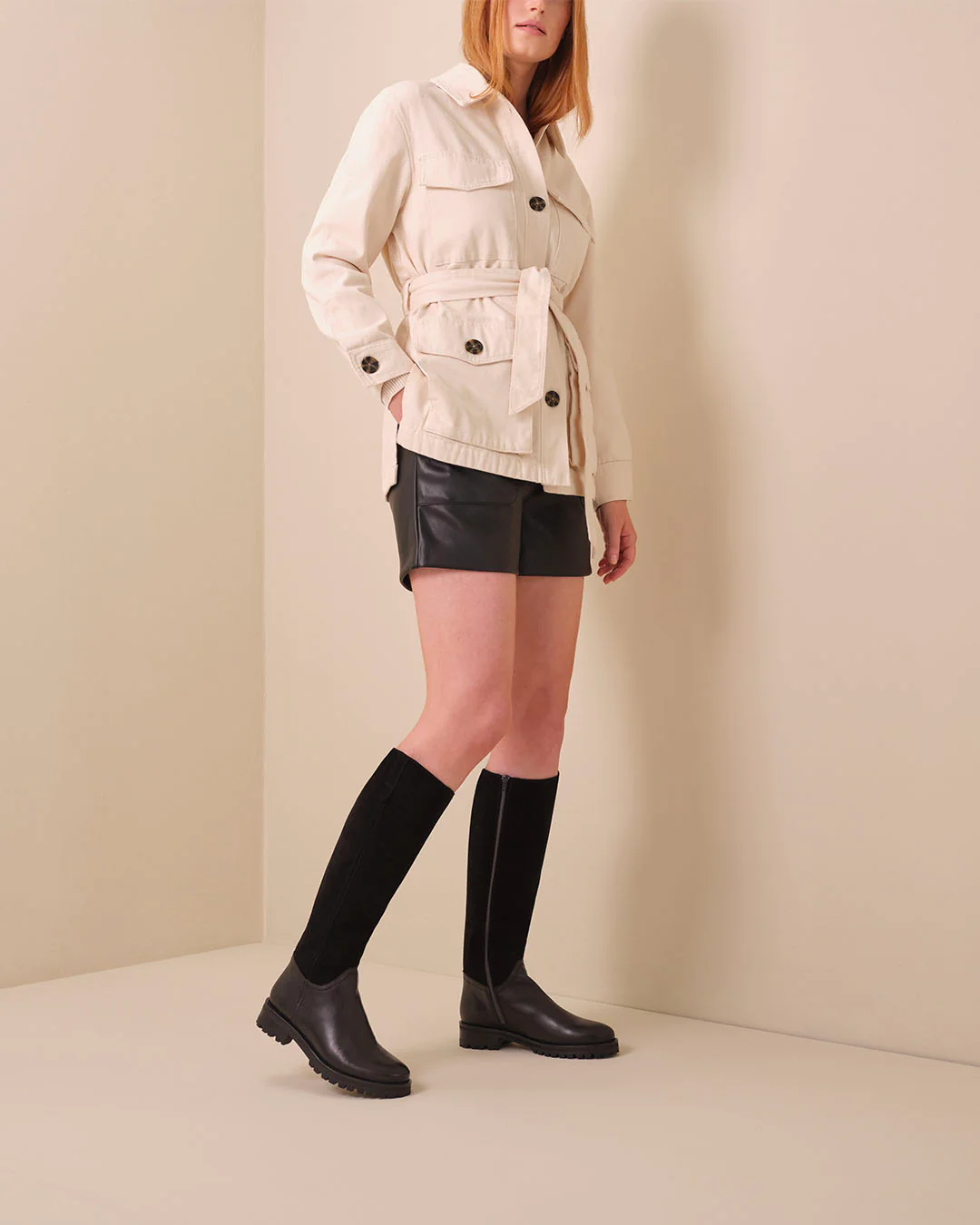Jeane Knee High Boots in Black Suede - Image 5