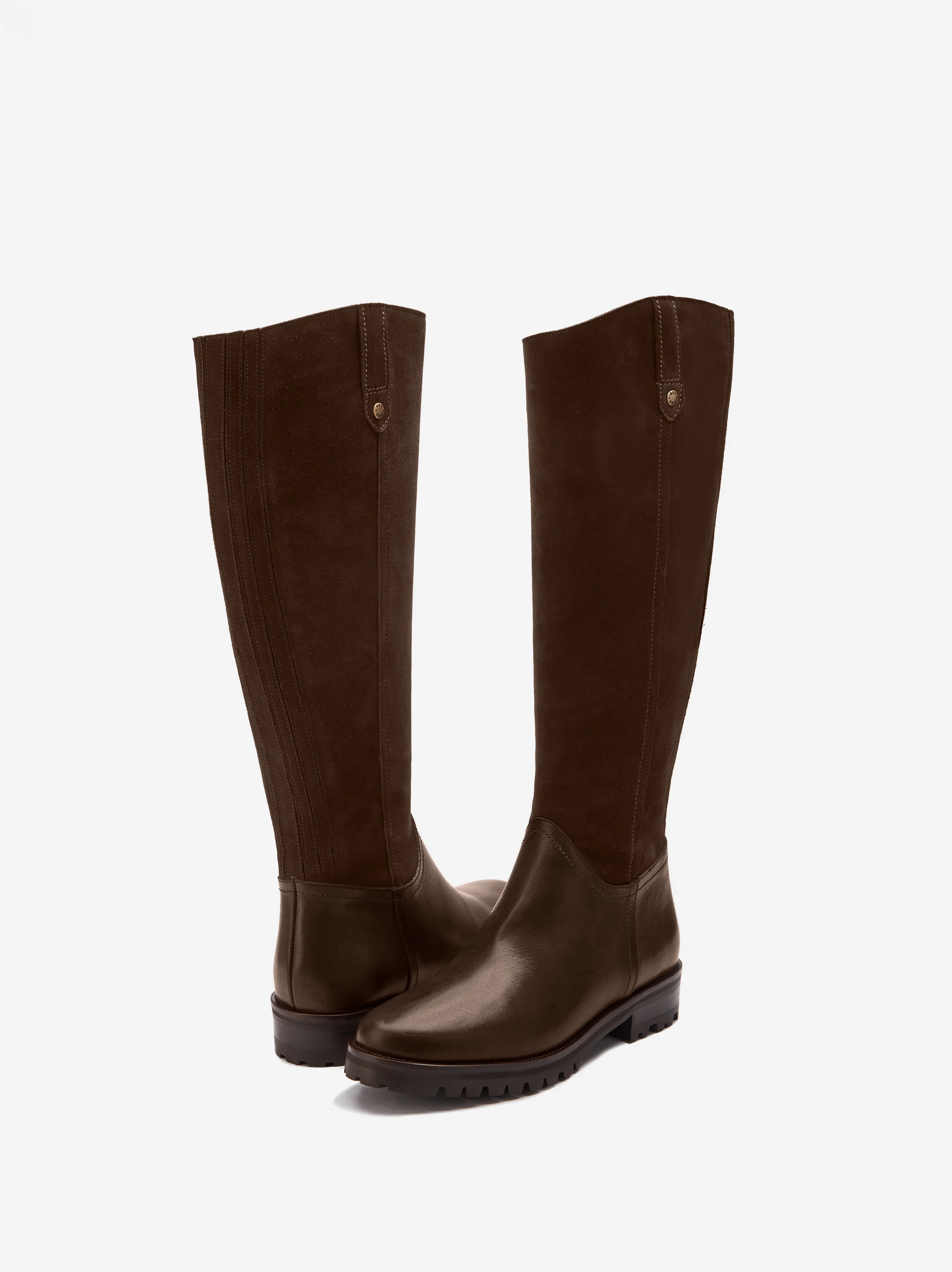 Jeane Knee High Boots in Dark Brown Suede - Image 3