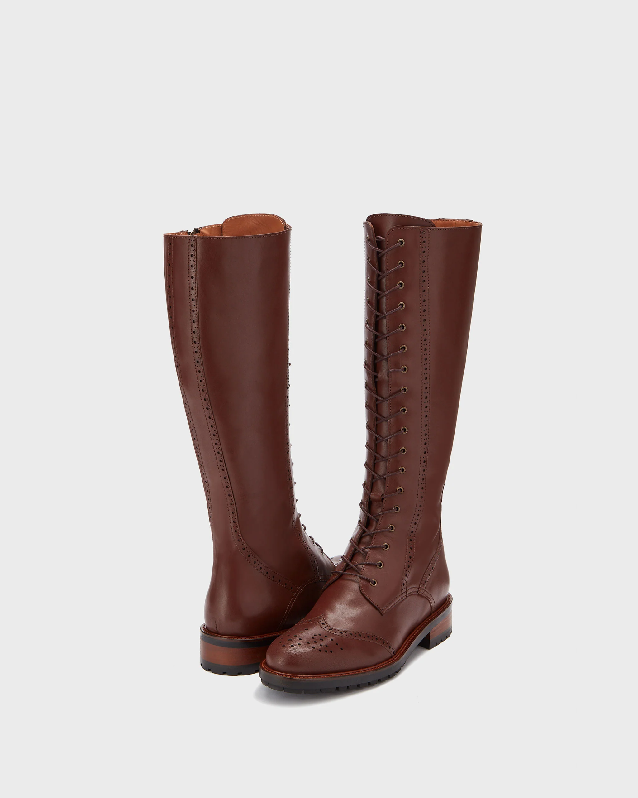 Marvel Knee High Boots in Brown Leather - Image 3