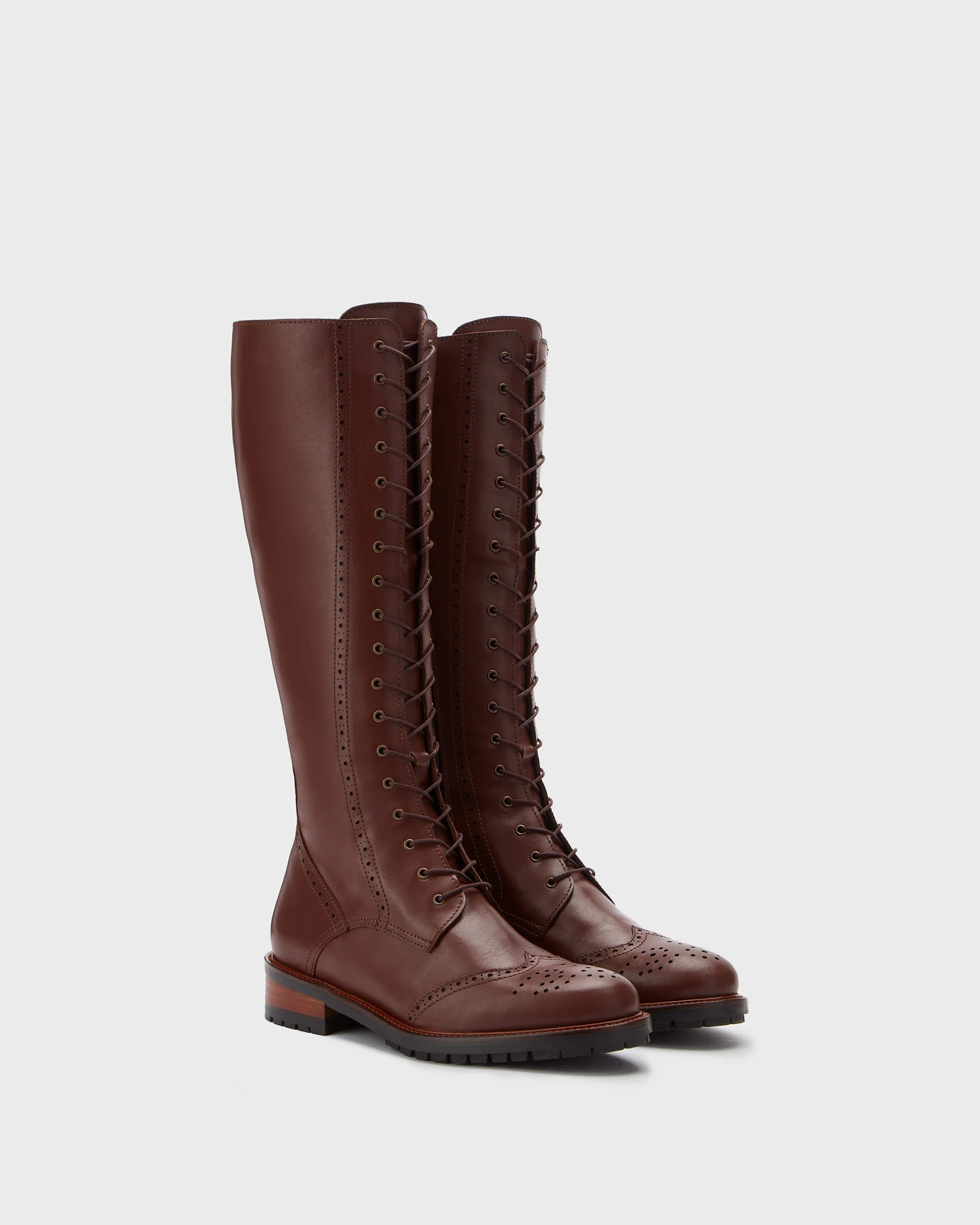 Marvel Knee High Boots in Brown Leather - Image 4