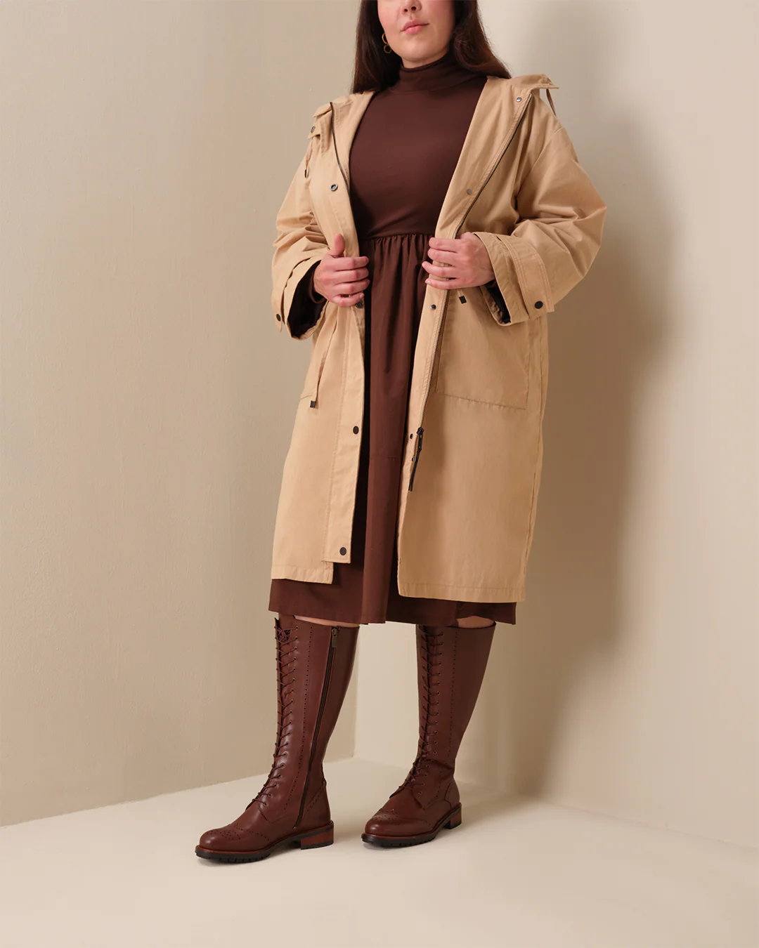 Marvel Knee High Boots in Brown Leather - Image 7