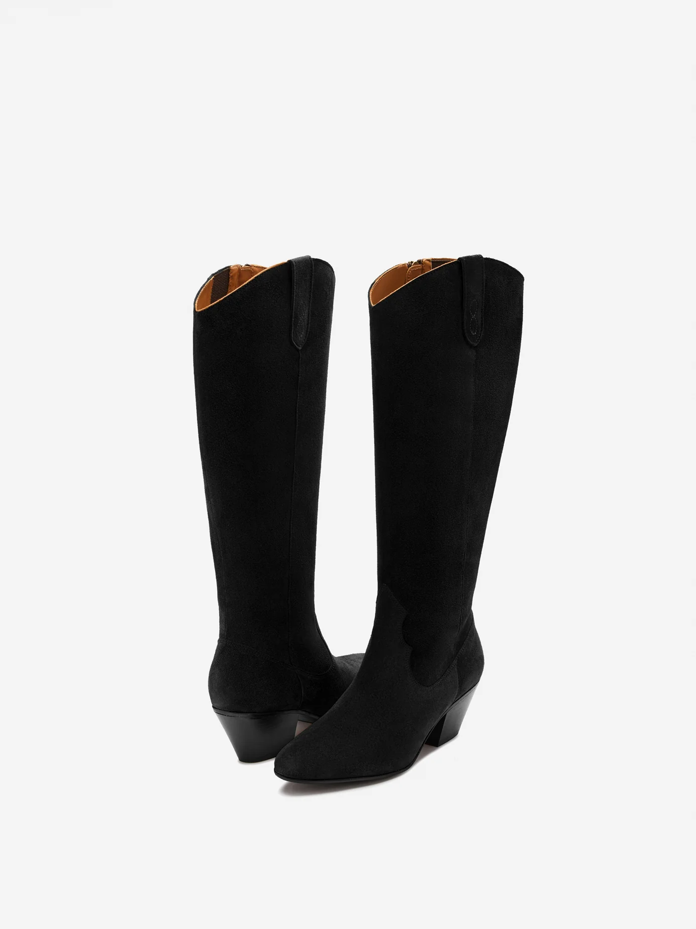 Saffron Knee High Boots in Black Suede - Image 3