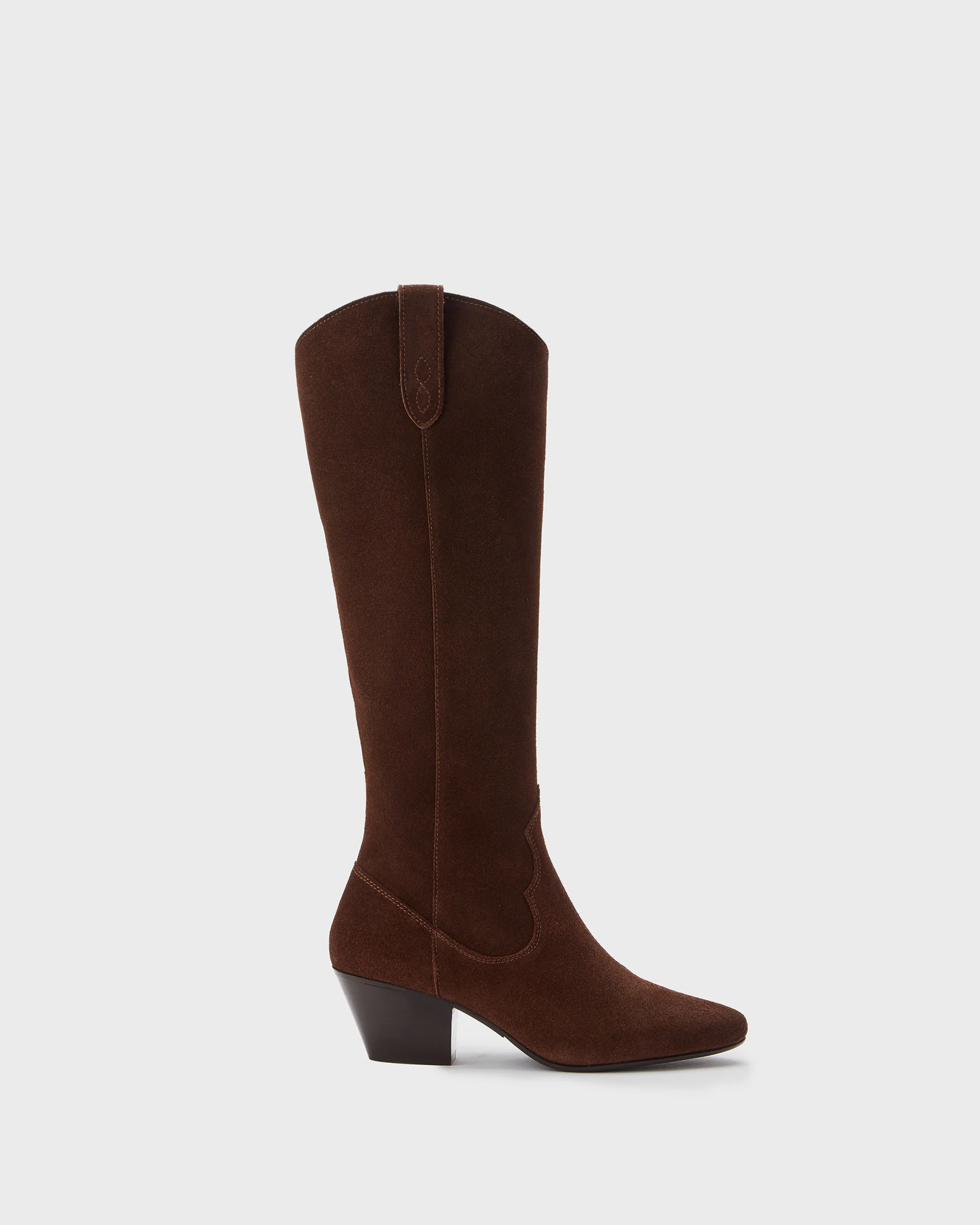 Saffron Knee High Boots in Brown Suede - Image 4