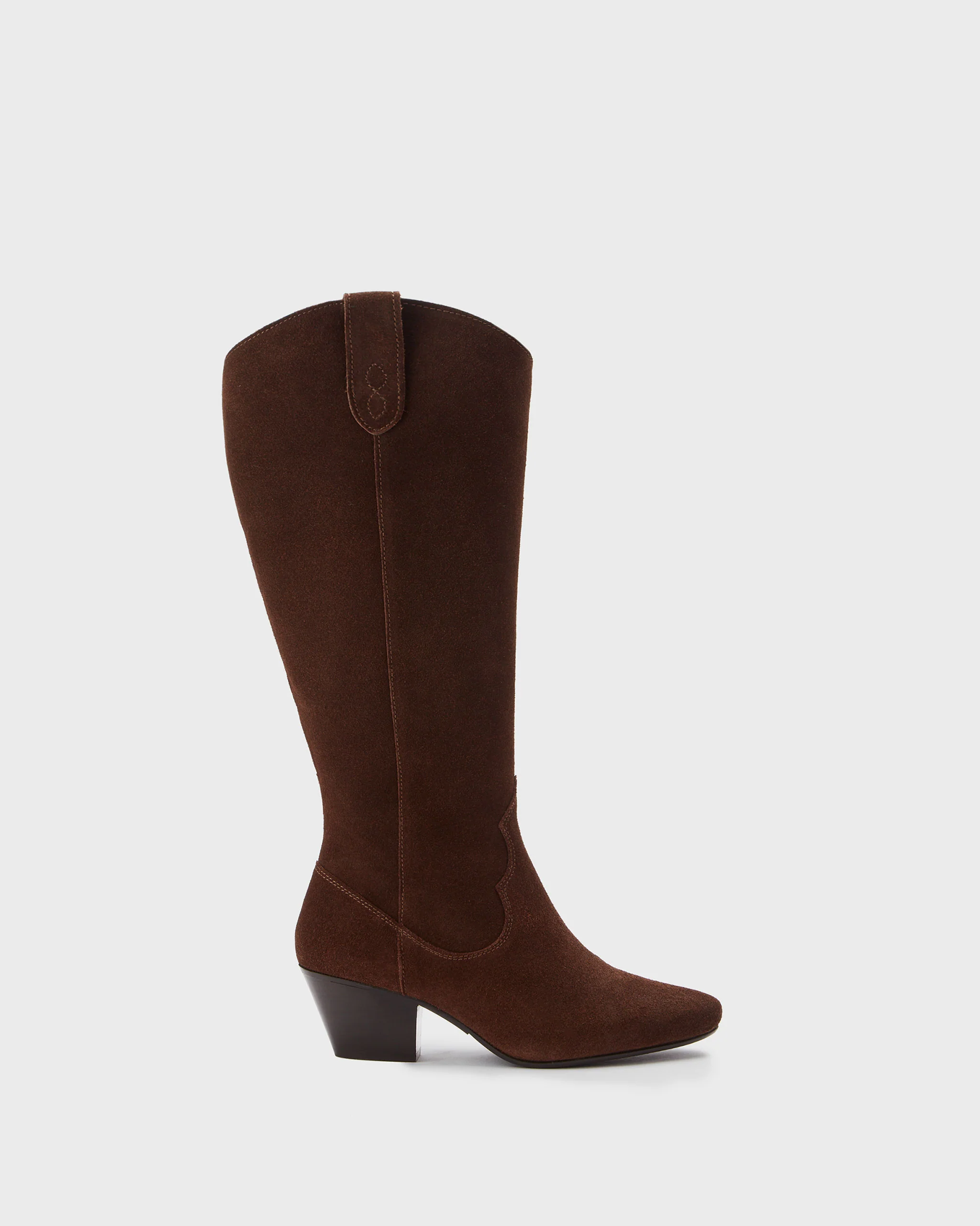 Saffron Knee High Boots in Brown Suede - Image 5