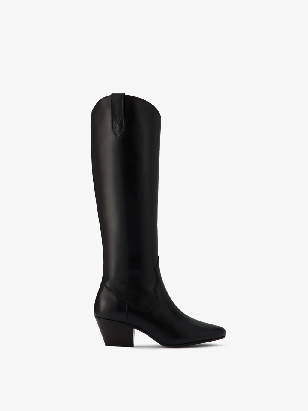 Saffron Knee High Boots in Black Leather - Image 4