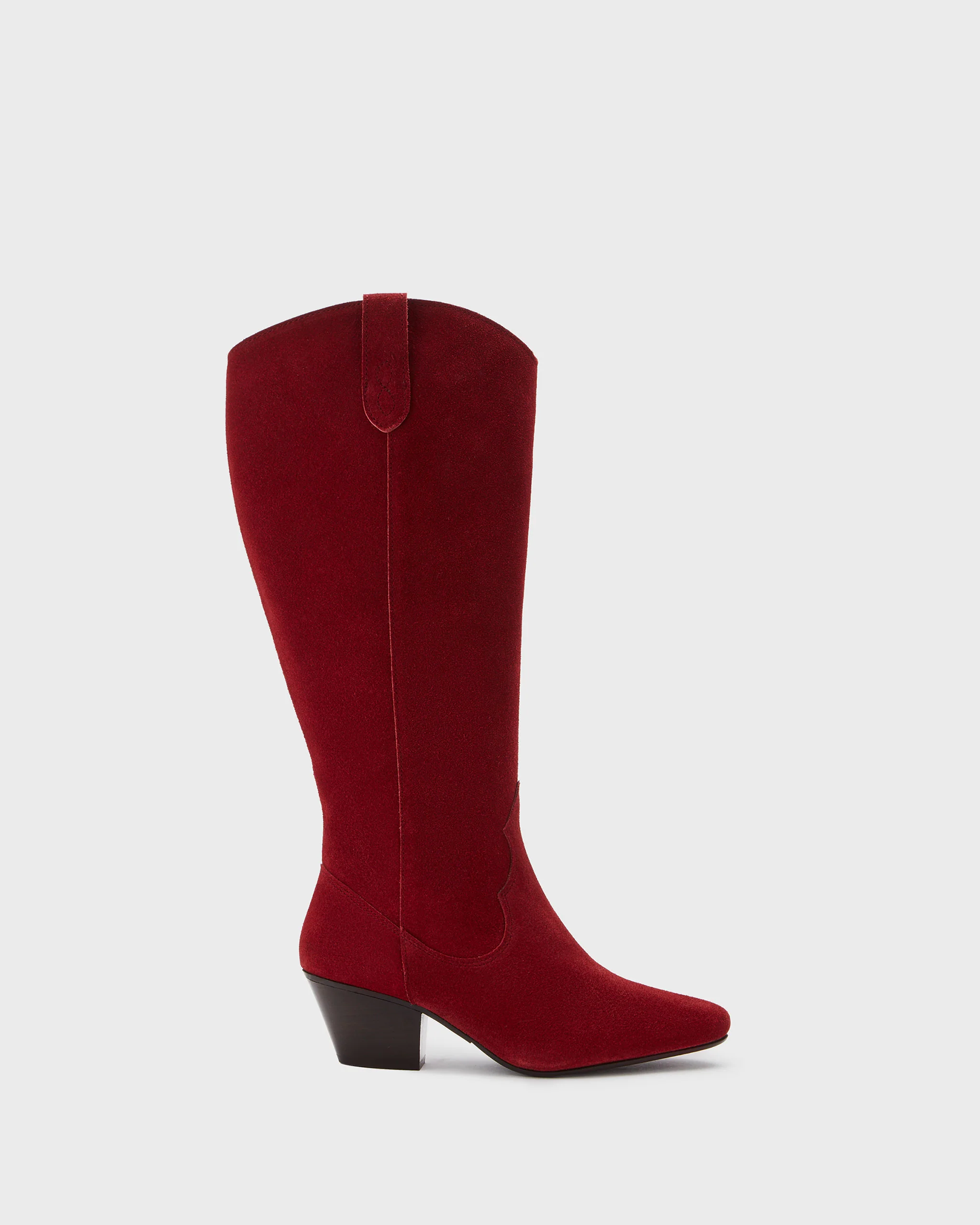 Saffron Knee High Boots in Red Suede - Image 5