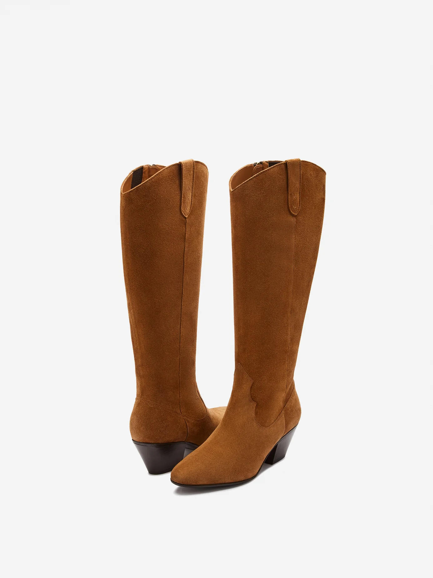 Saffron Knee High Boots in Tan Suede - Image 3