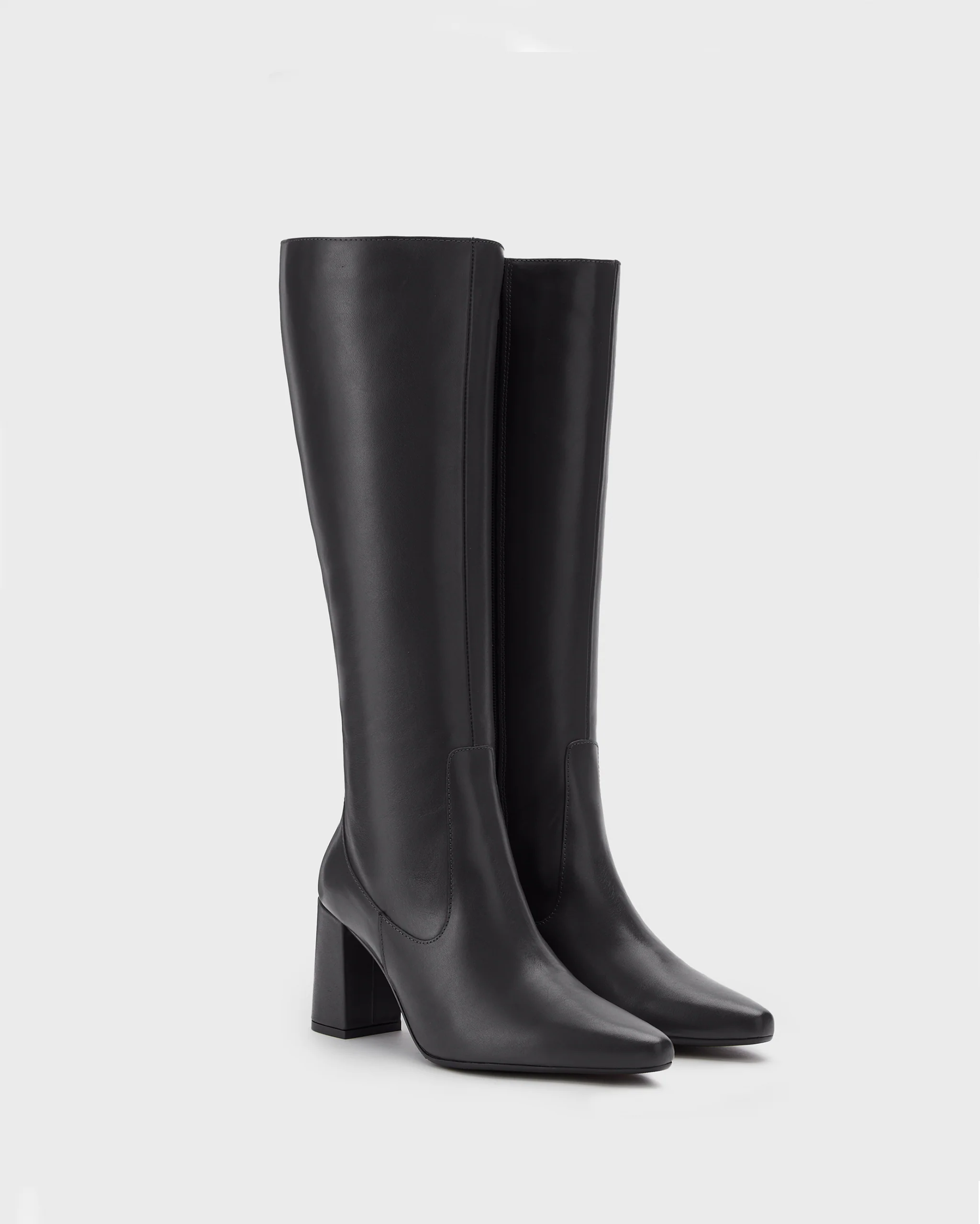 Tabitha Knee High Boots in Black Leather - Image 3
