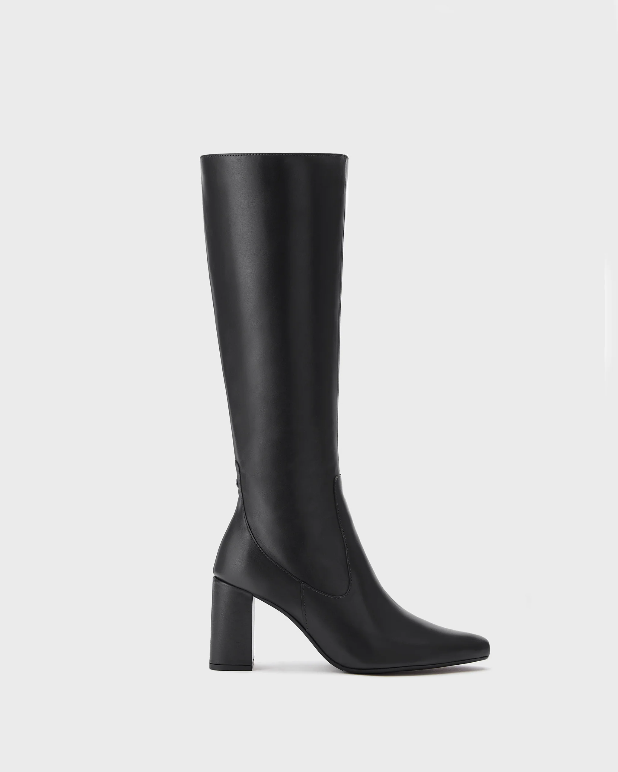 Tabitha Knee High Boots in Black Leather - Image 4