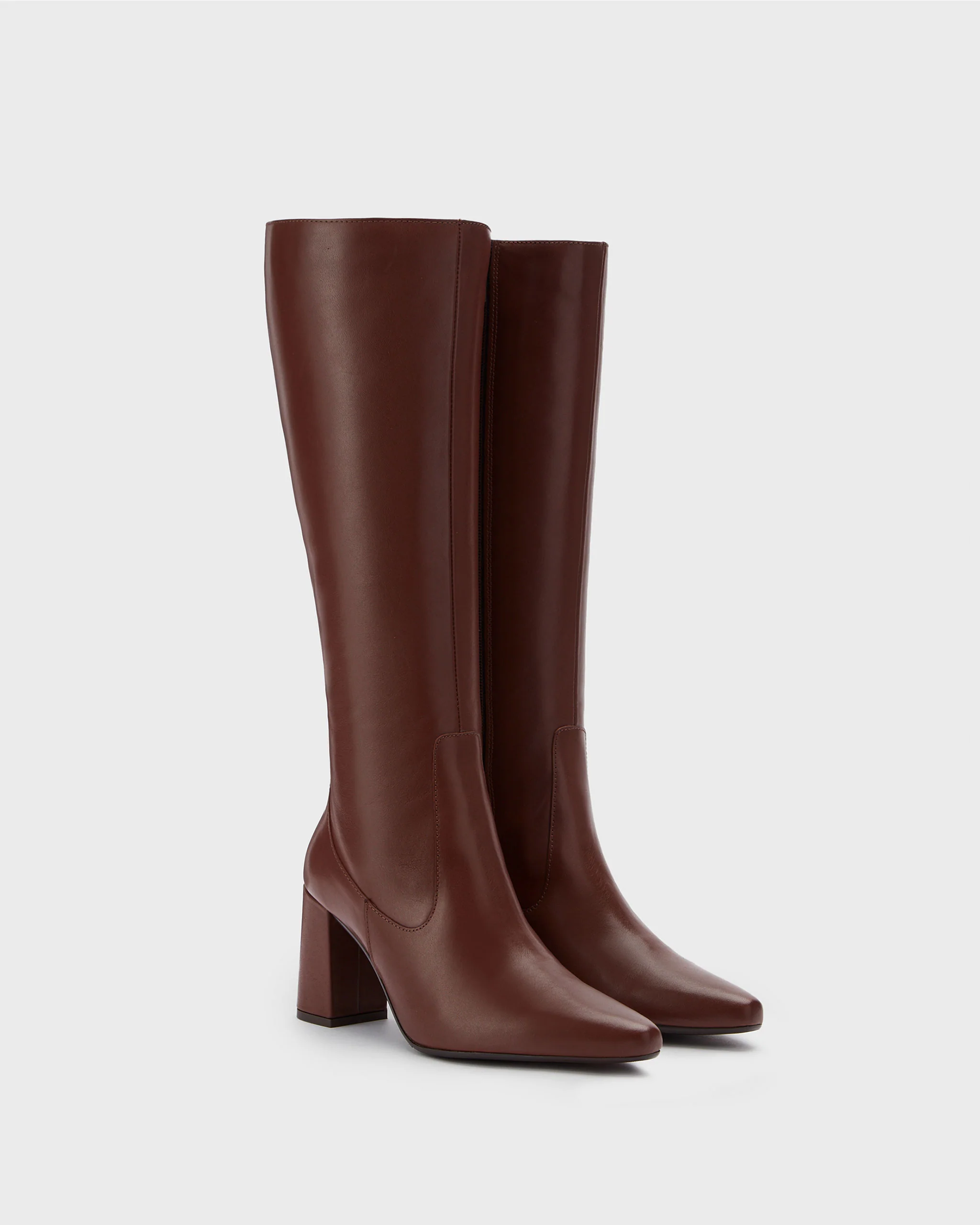 Tabitha Knee High Boots in Brown Leather - Image 3