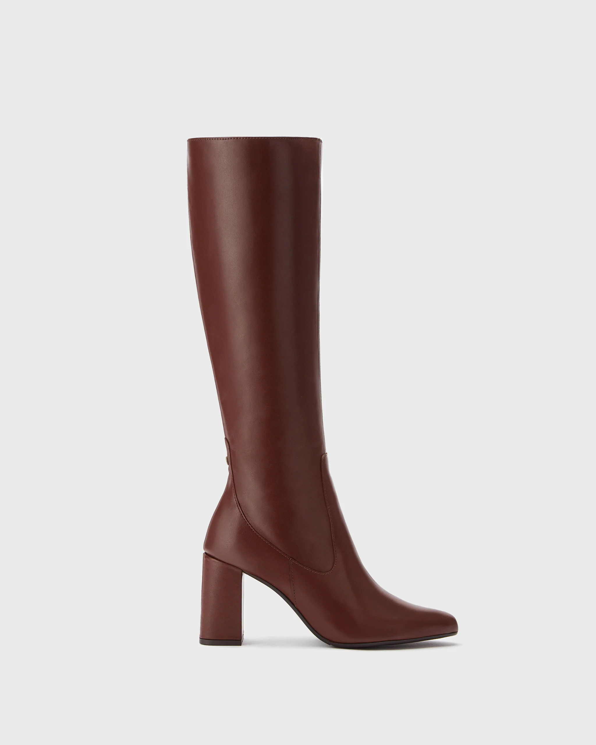 Tabitha Knee High Boots in Brown Leather - Image 4